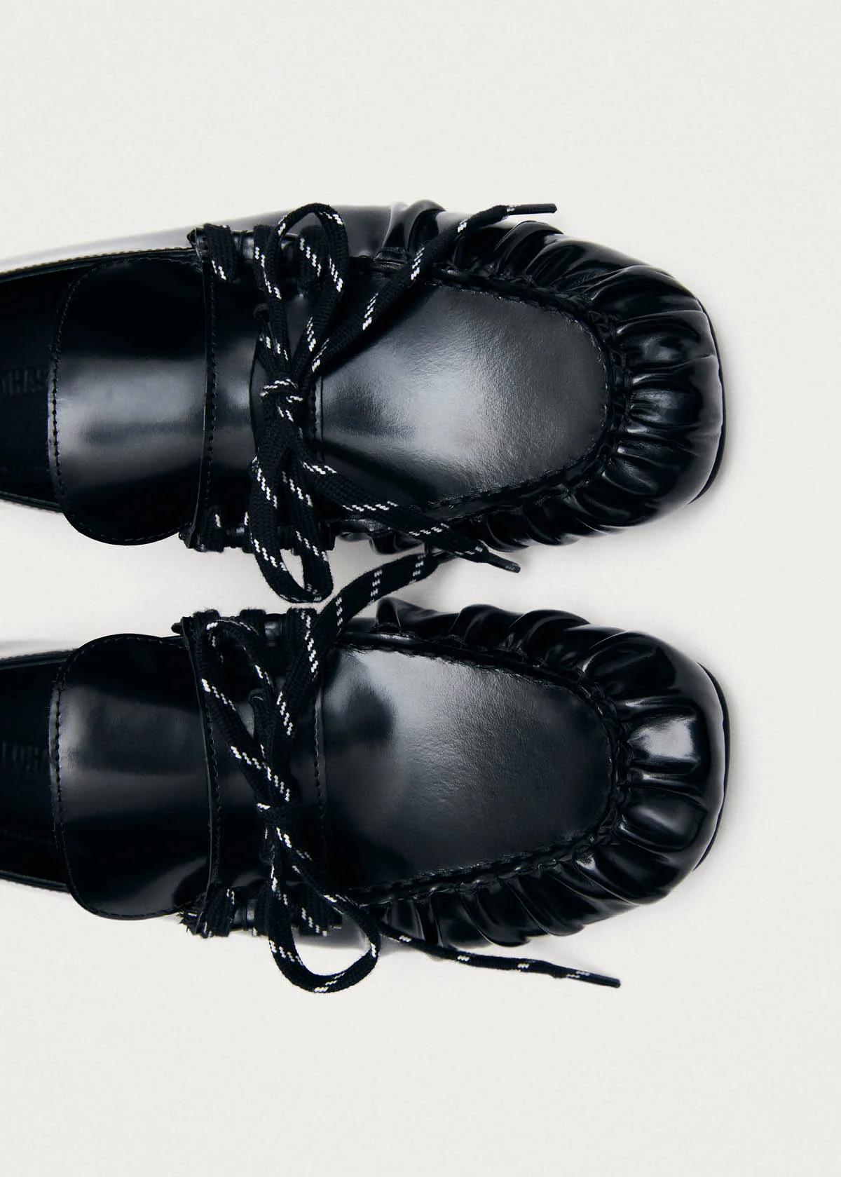 Aven Lace Black Leather Loafers - Image 6