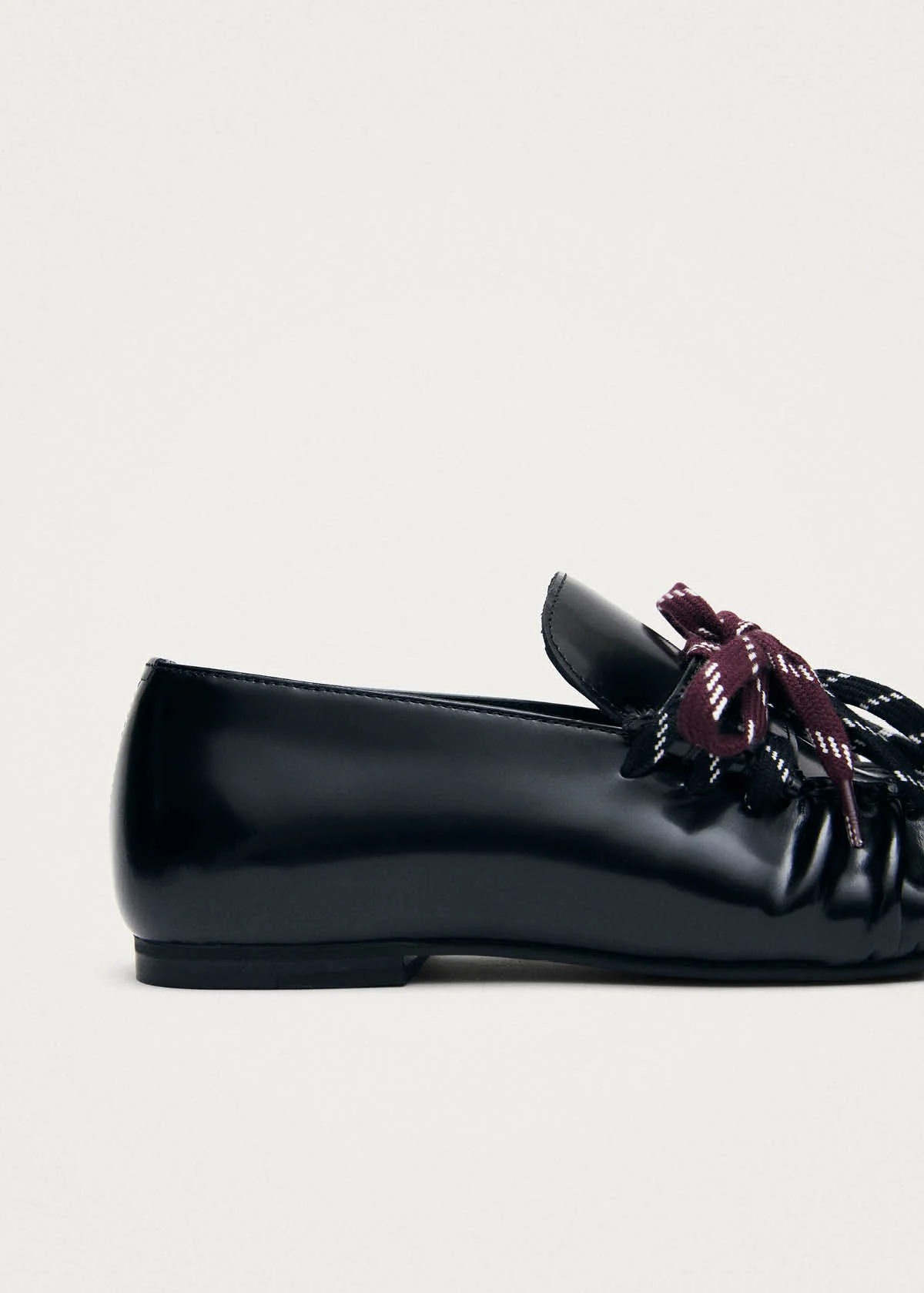 Aven Lace Black Leather Loafers - Image 7