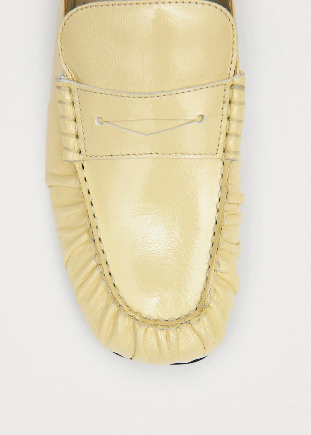 Aven Mule Patent Pale Yellow Leather Loafers - Image 6