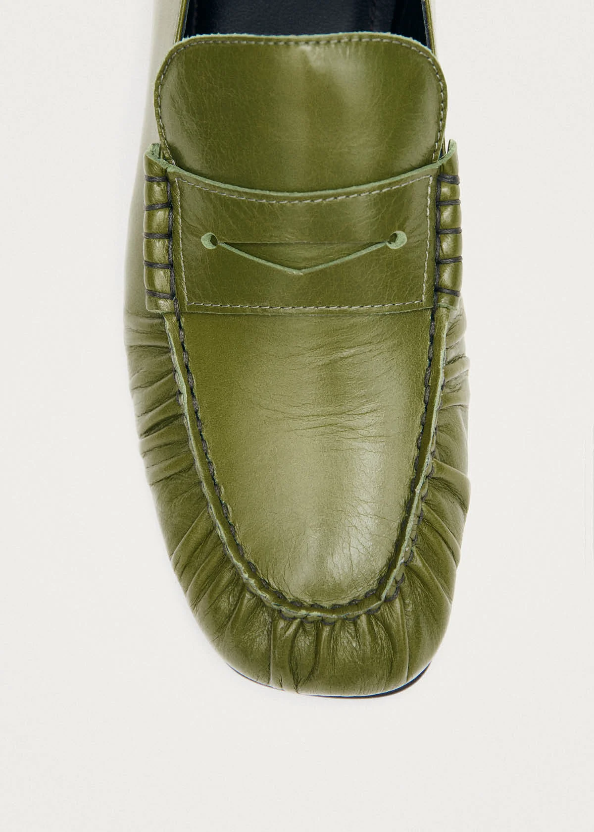Aven Rift Green Leather Loafers - Image 6