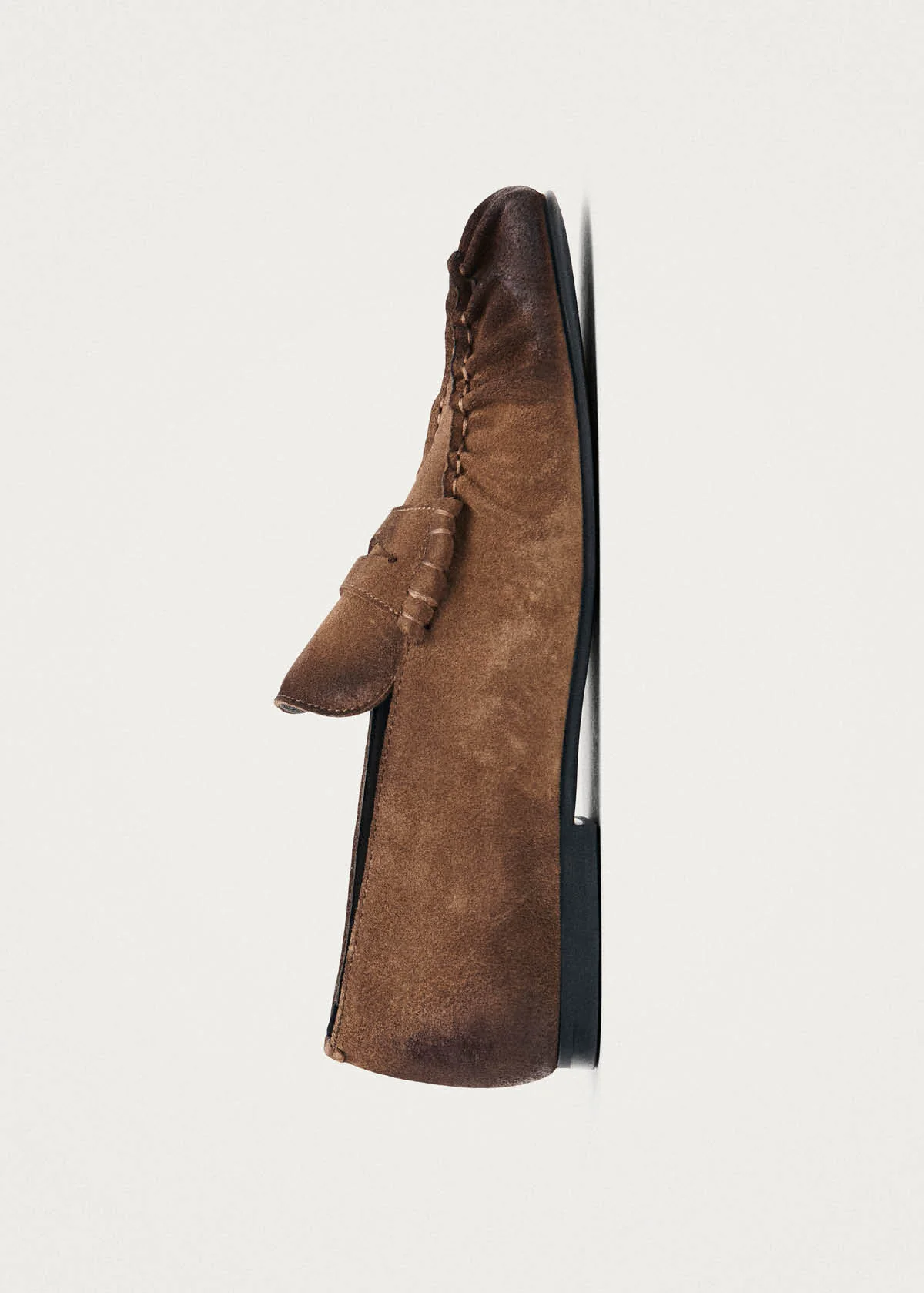 Aven Vintage Effect Suede Brown Leather Loafers - Image 4