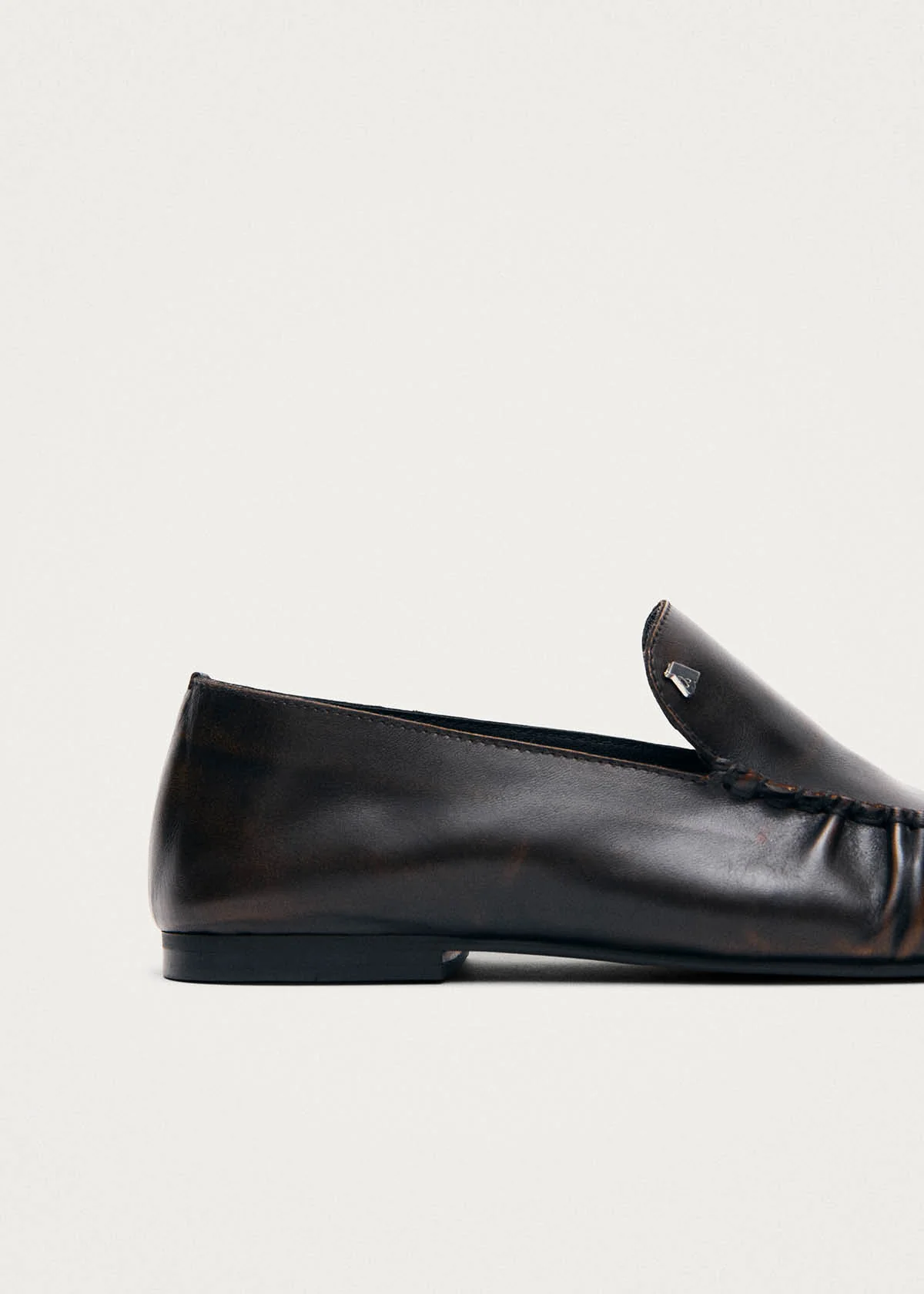 Gabe Vintage Effect Brown Leather Loafers - Image 7
