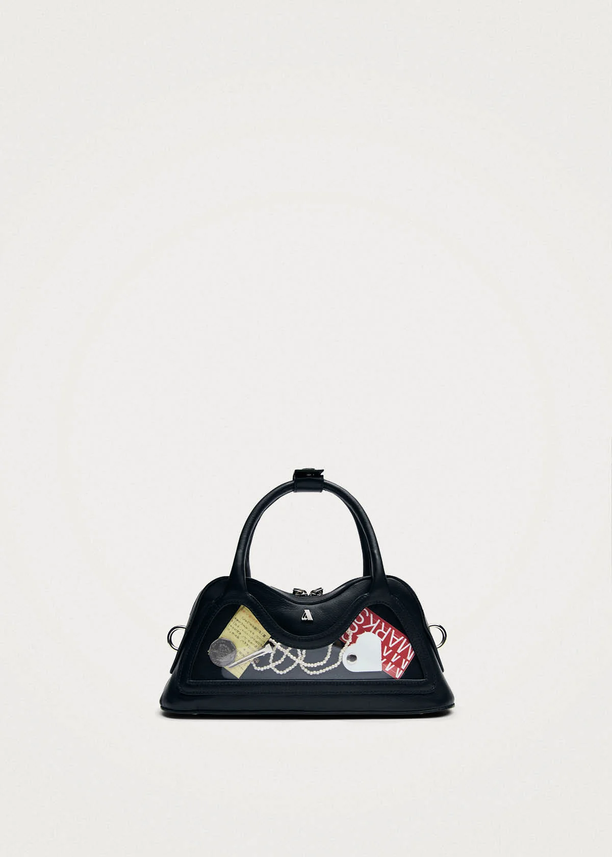 Hilma Mini Vinyl Black Leather Bag - Image 4