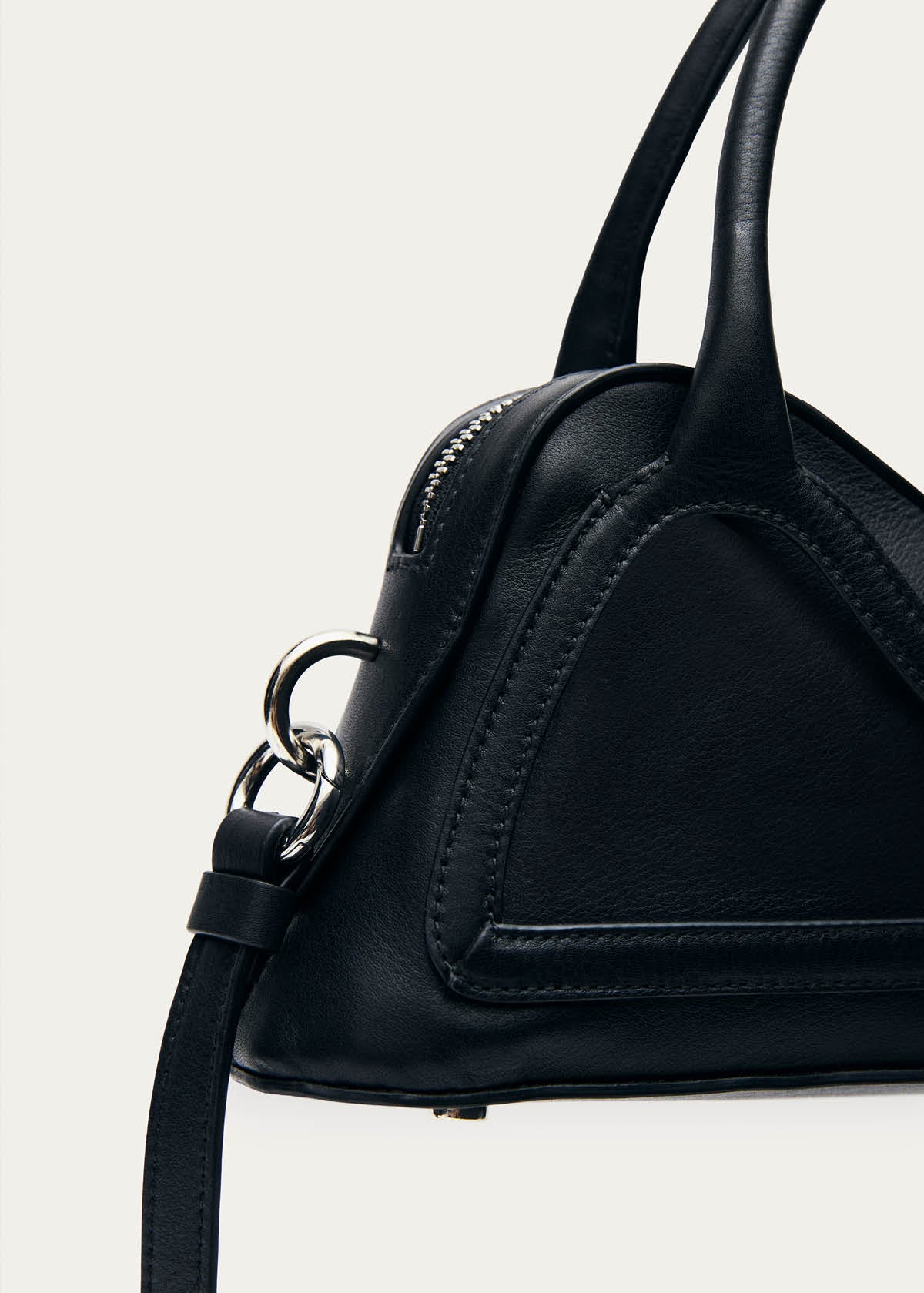Hilma Mini Vinyl Black Leather Bag - Image 8