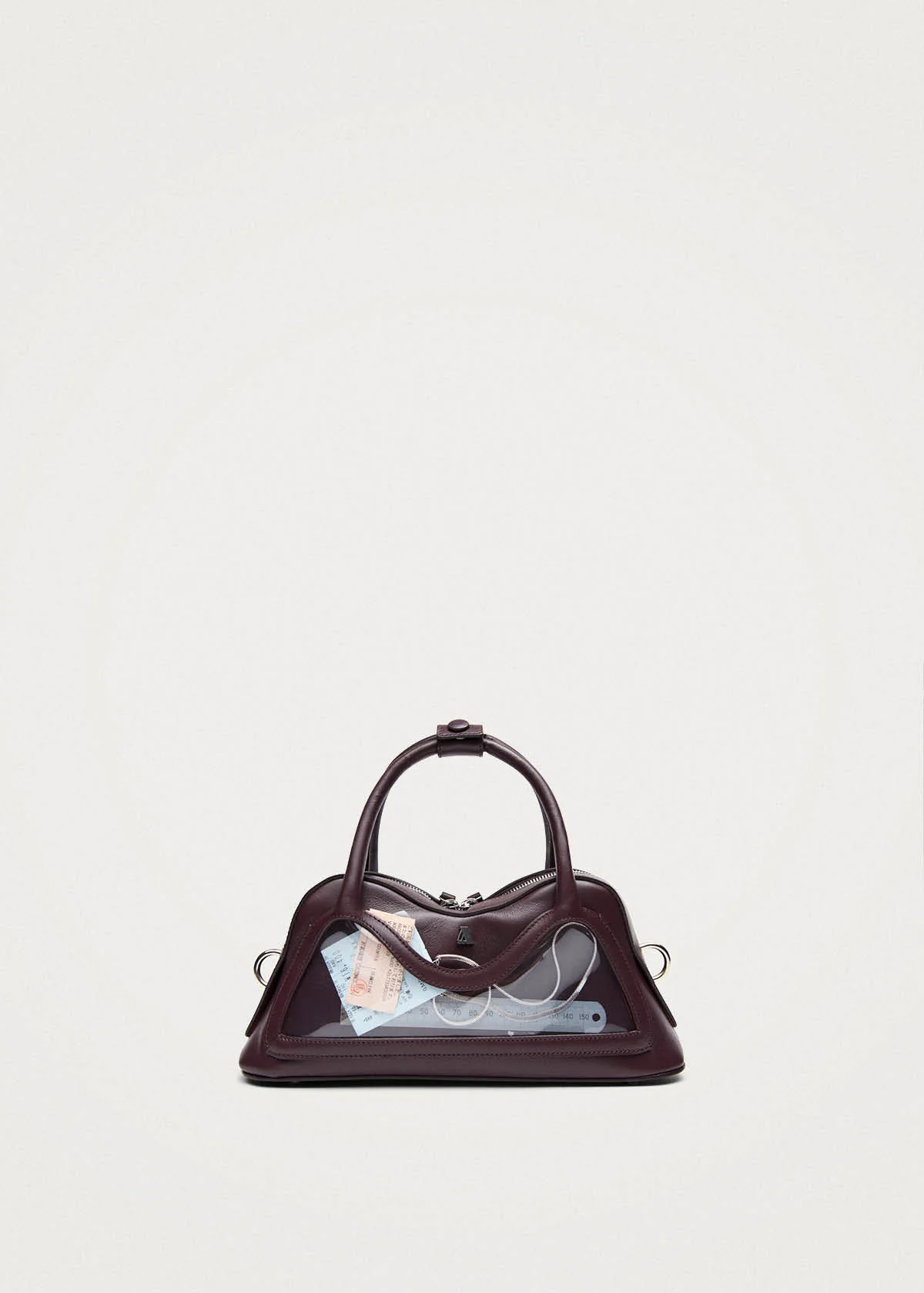 Hilma Mini Vinyl Burgundy Leather Bag - Image 4