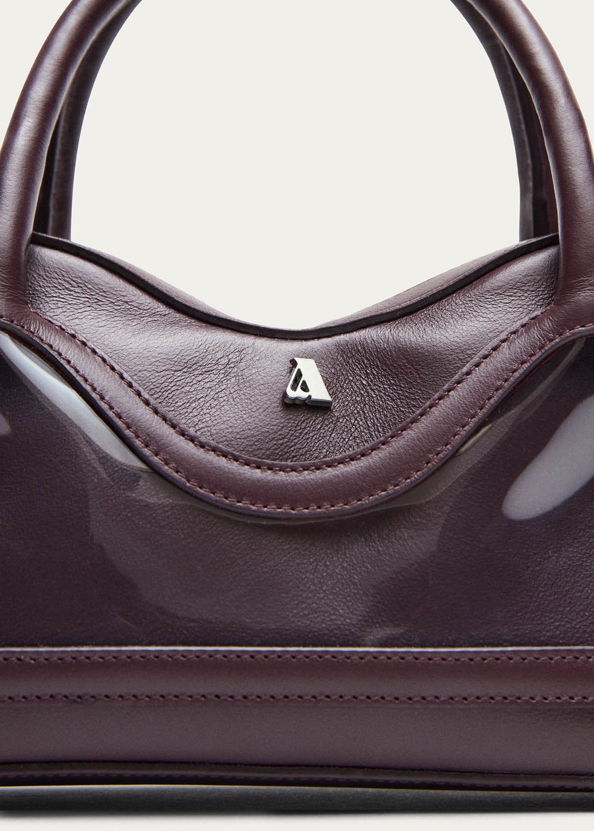 Hilma Mini Vinyl Burgundy Leather Bag - Image 6