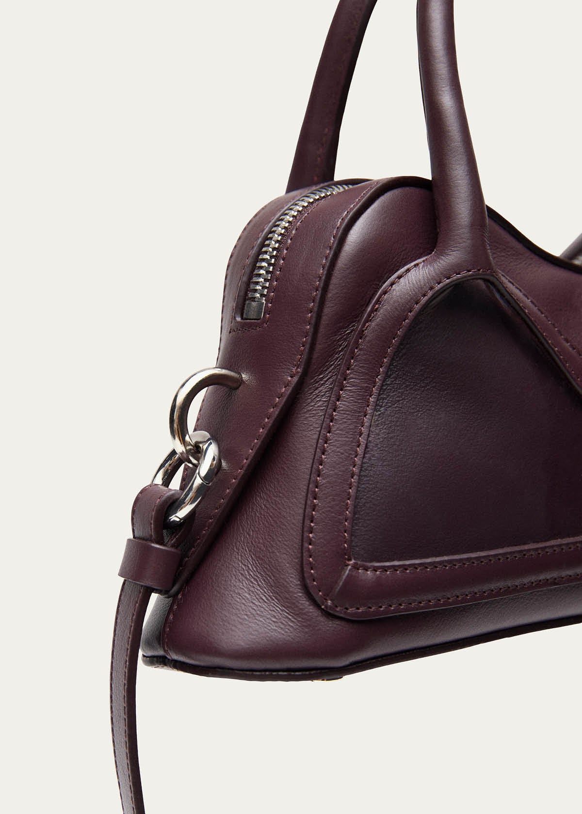 Hilma Mini Vinyl Burgundy Leather Bag - Image 8