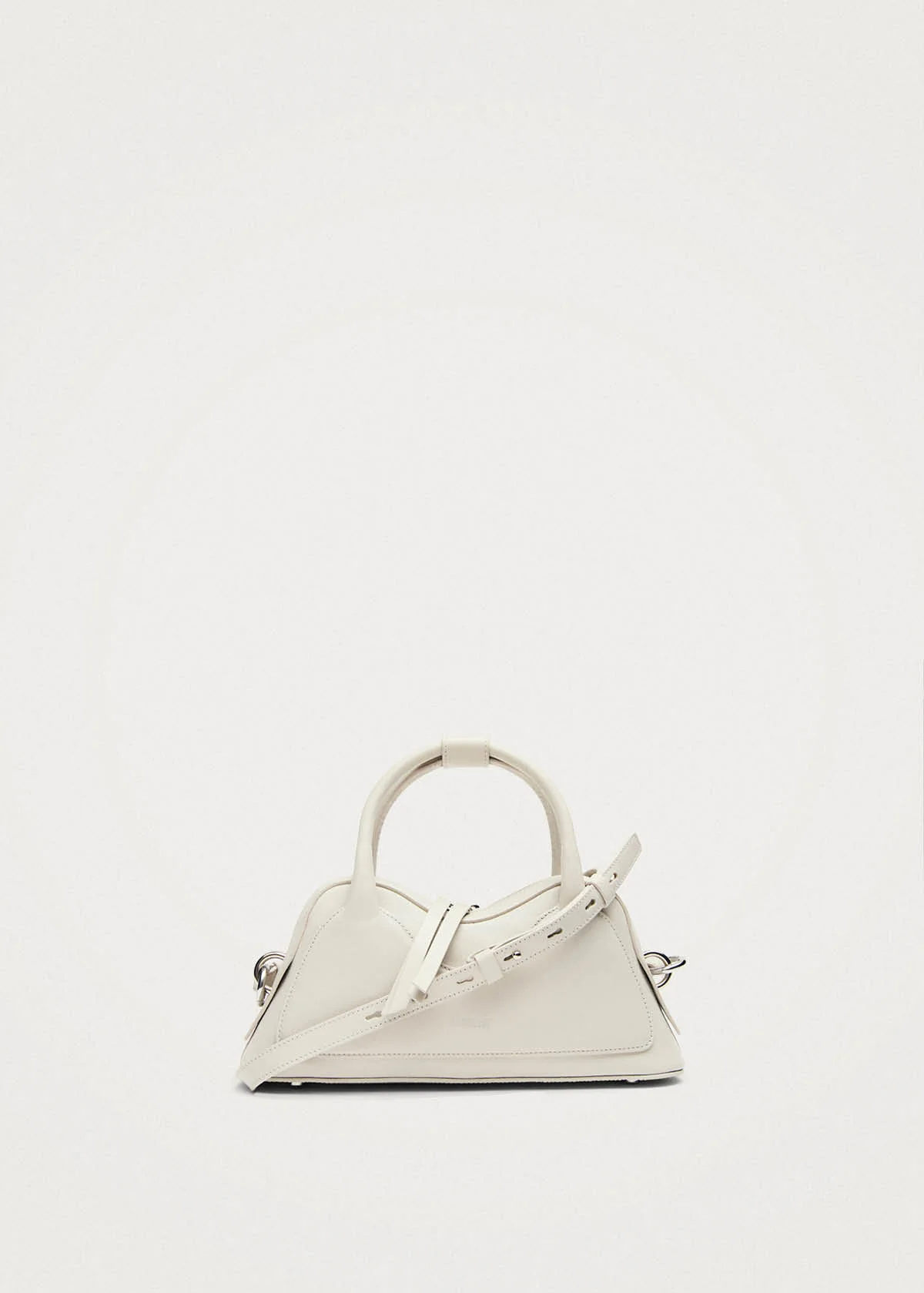 Hilma Mini Vinyl White Leather Bag - Image 5