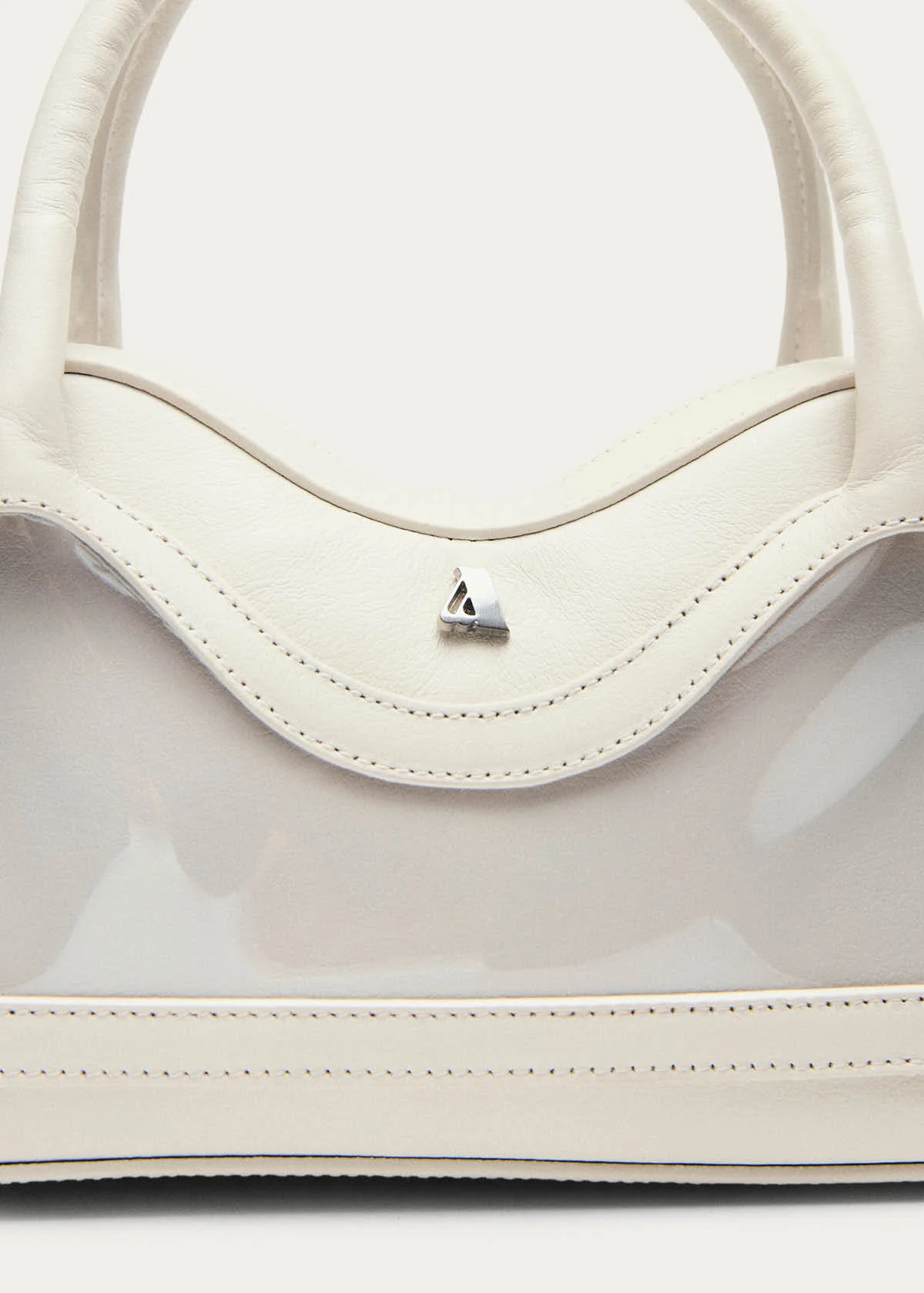 Hilma Mini Vinyl White Leather Bag - Image 6