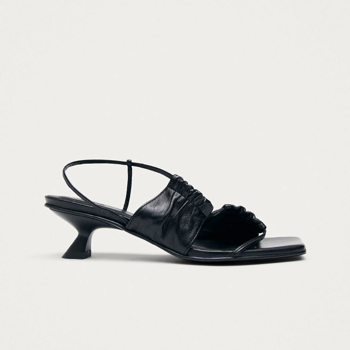 Juniper Black Leather Sandals - Image 3