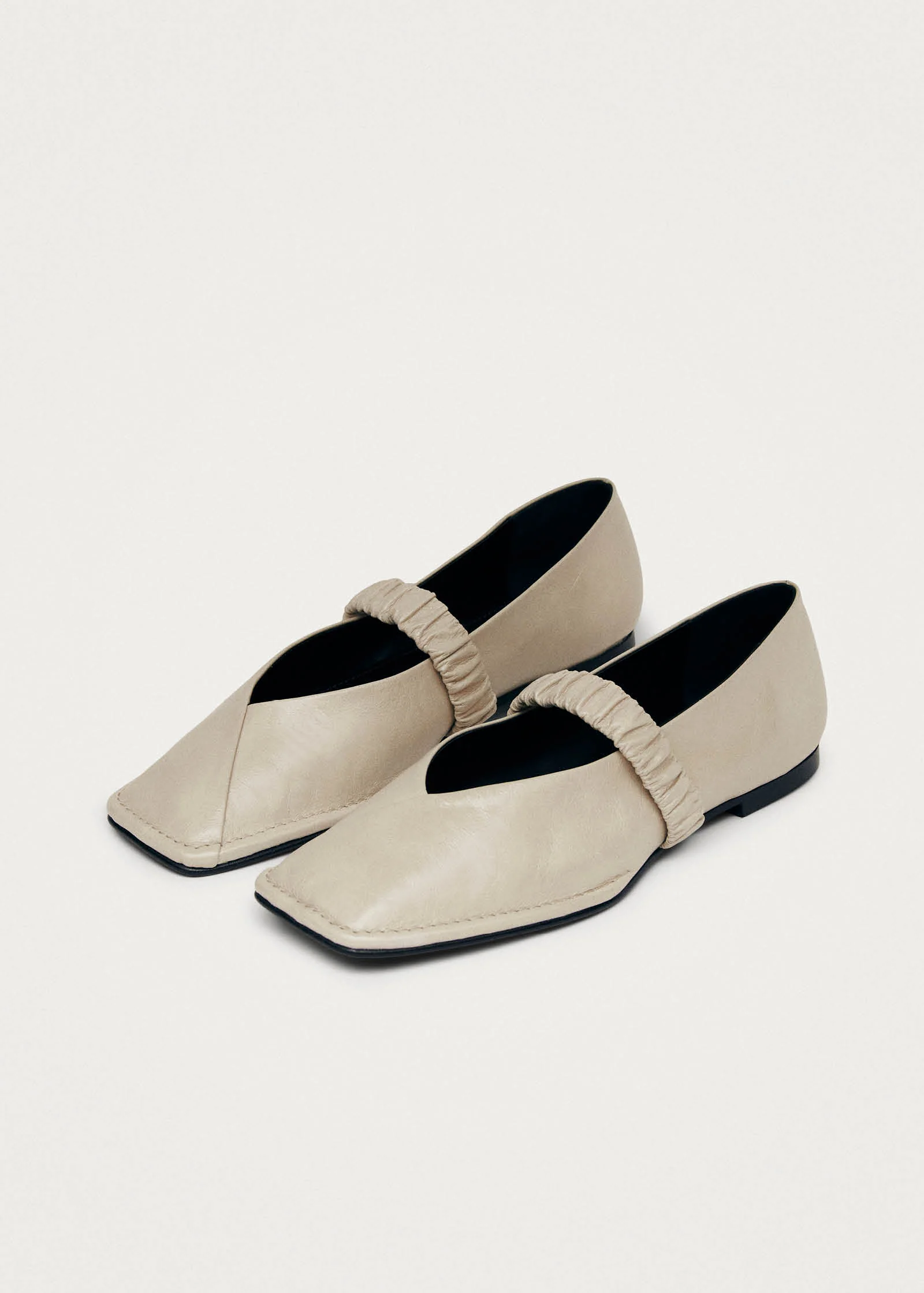 Lautan Cream Leather Ballet Flats - Image 5