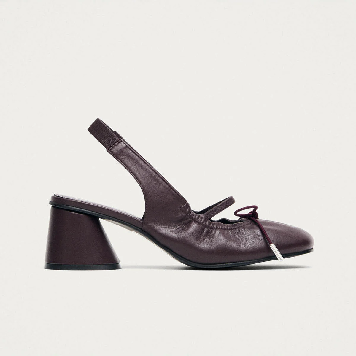 Marly Burgundy Leather Pumps - Image 3