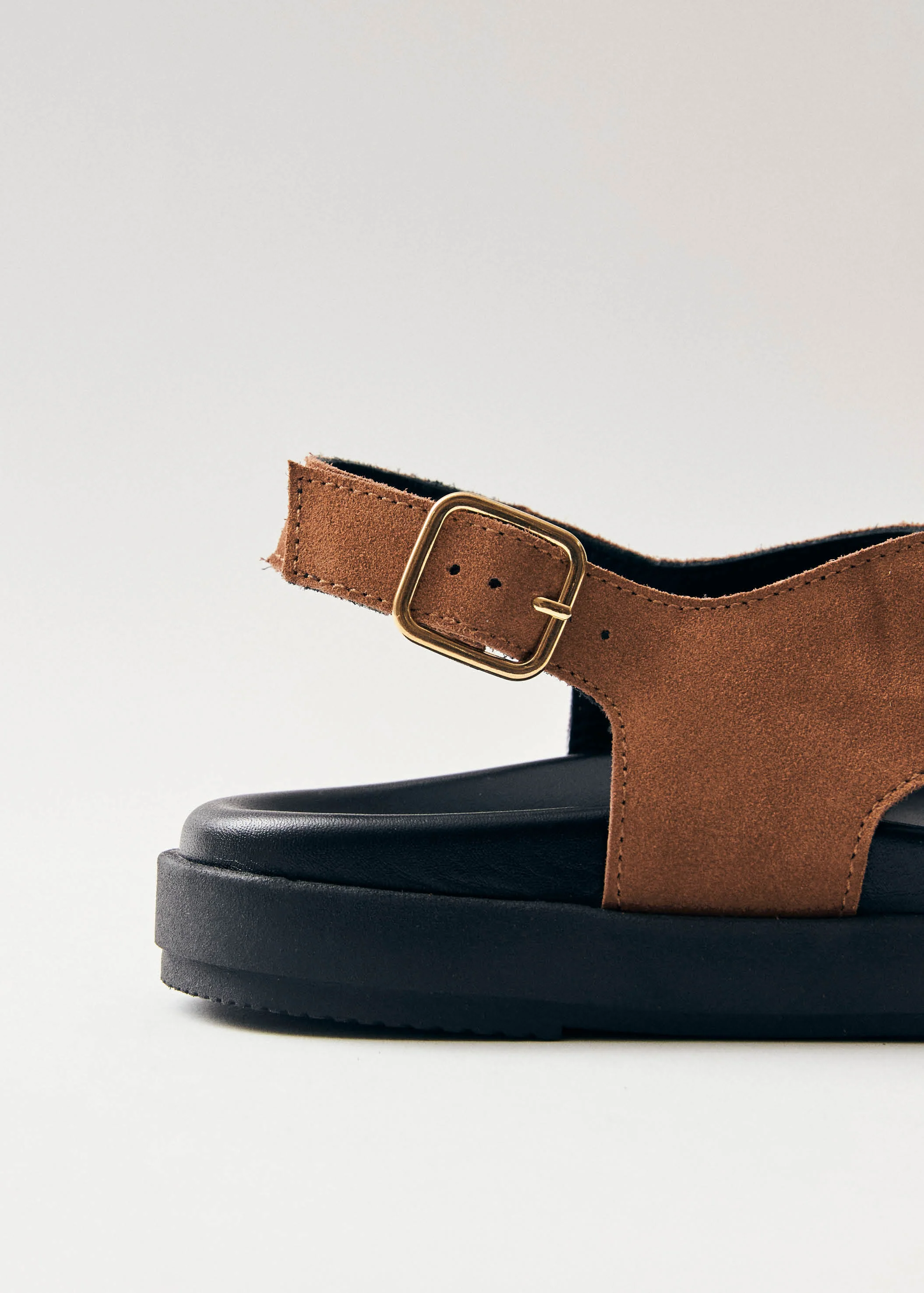 Nico Suede Brown Leather Sandals - Image 6