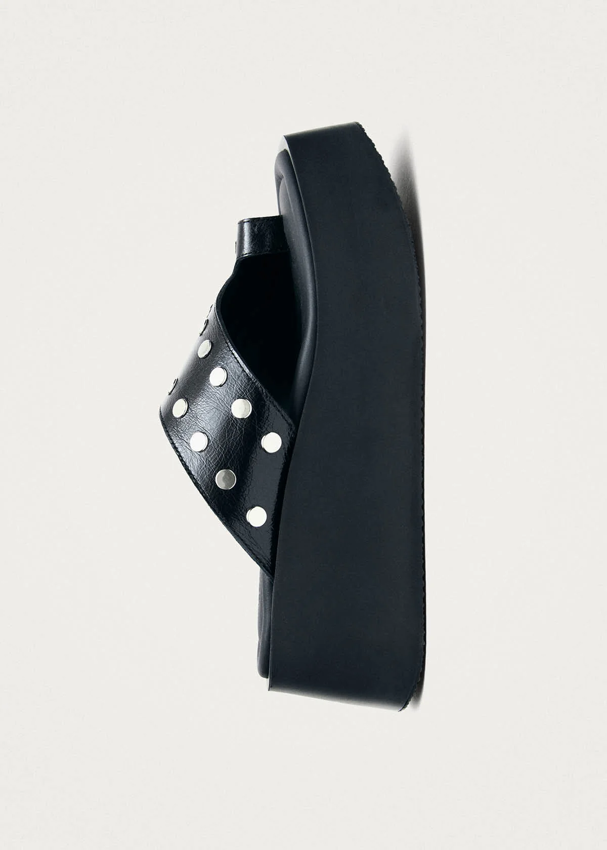 Nova Studs Black Leather Sandals - Image 4
