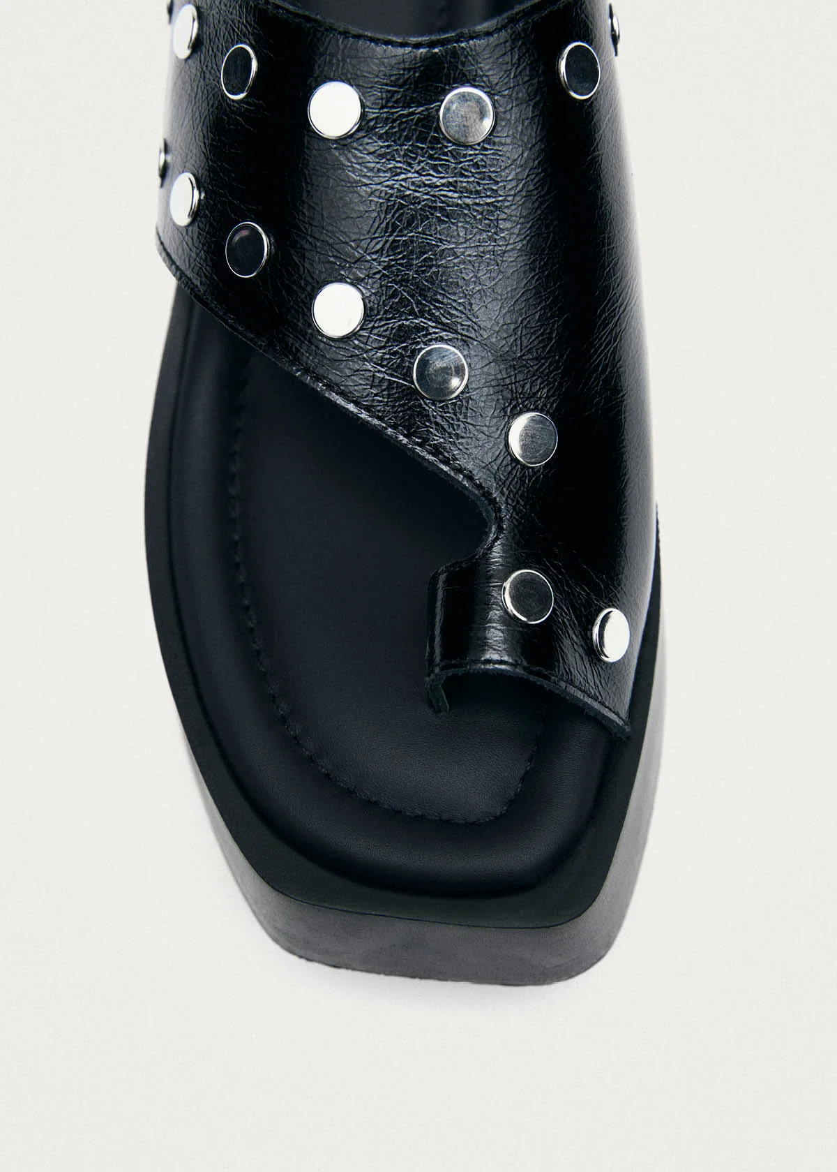 Nova Studs Black Leather Sandals - Image 6