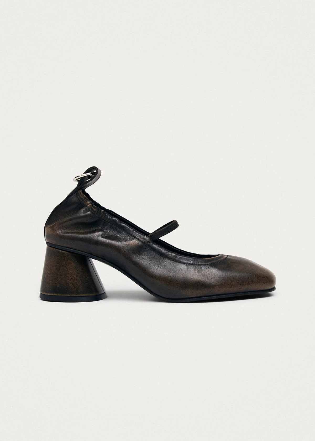 Rhiane Vintage Effect Brown Leather Pumps