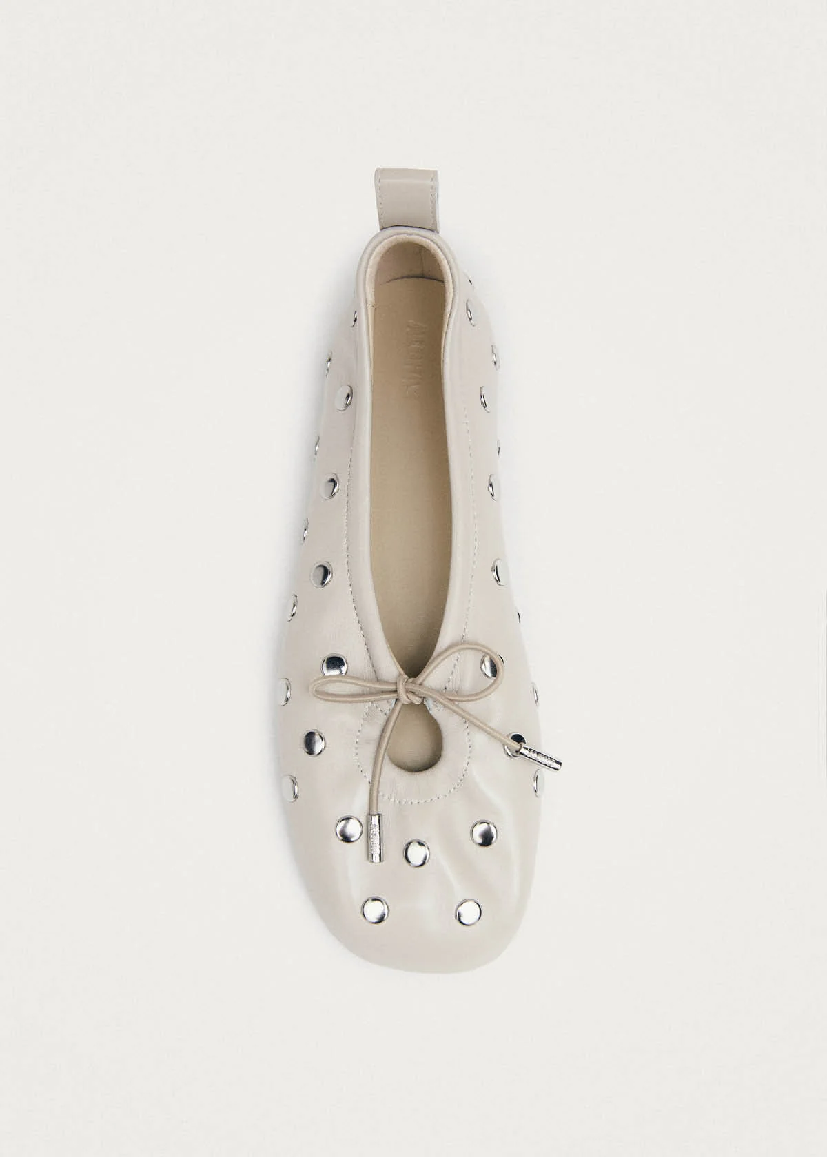 Rosalind All Studs Cream Leather Ballet Flats