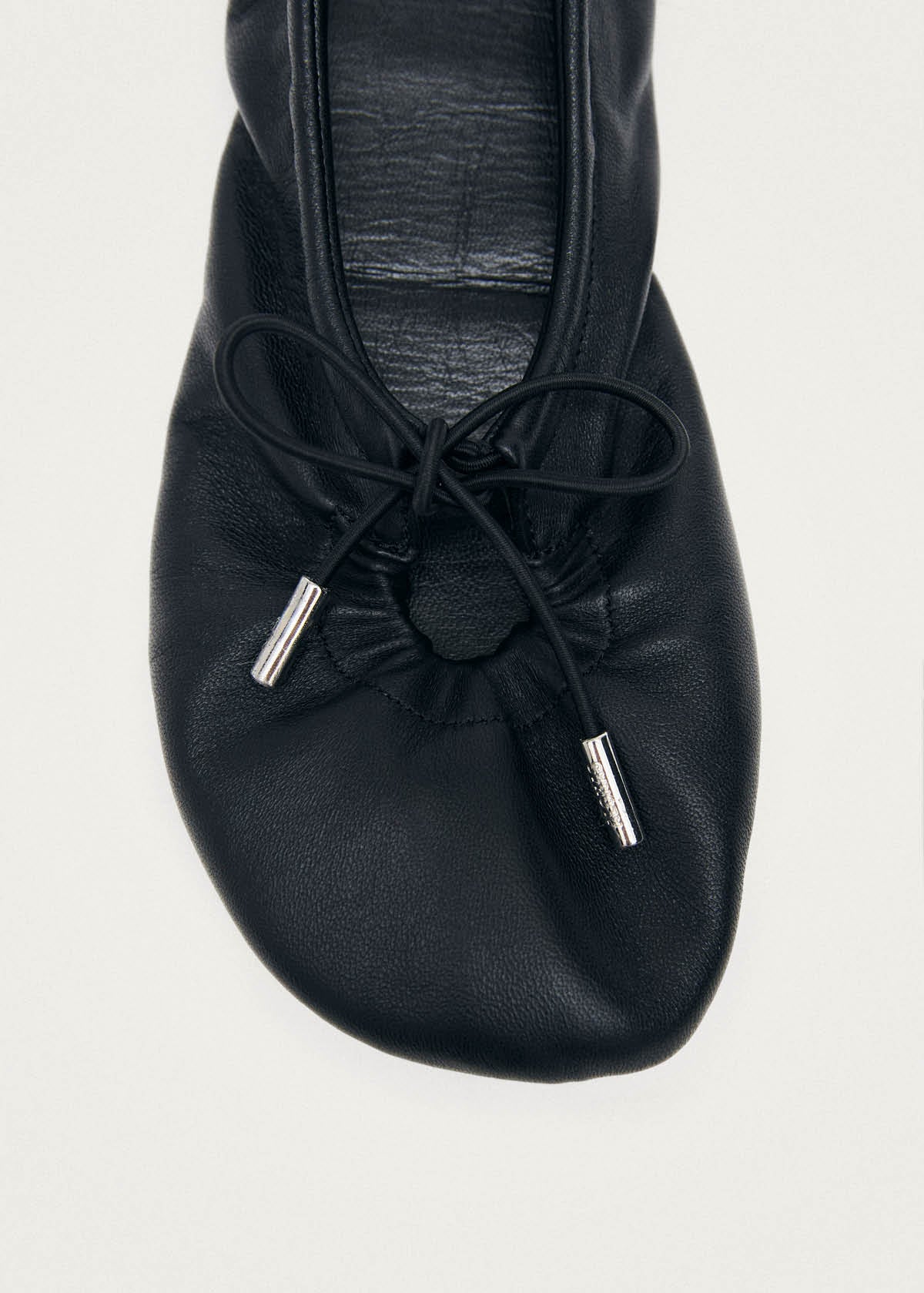 Rosalind Barefoot Black Leather Ballet Flats - Image 8