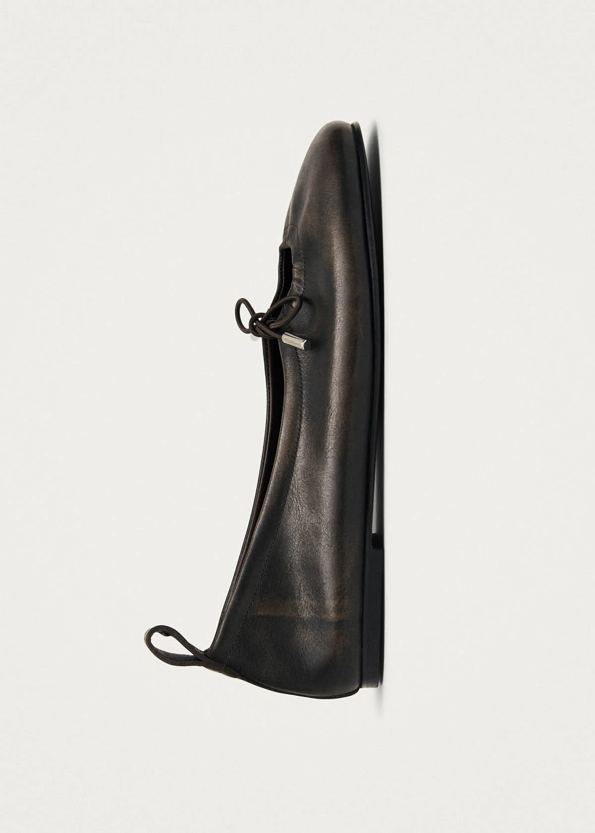 Rosalind Brushed Brown Leather Ballet Flats - Image 7