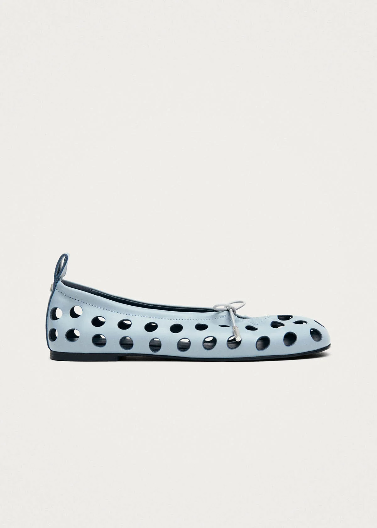 Rosalind Cut Out Blue Leather Ballet Flats - Image 4