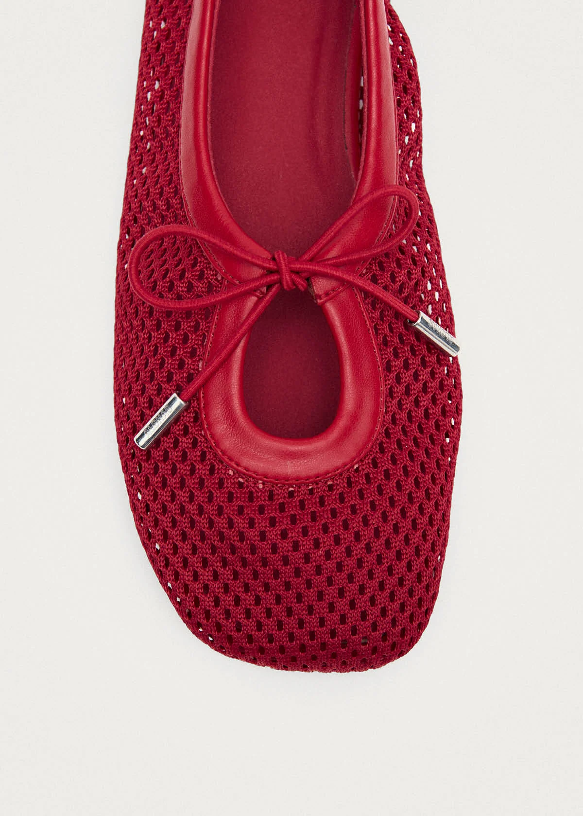 Rosalind Mesh Red Leather Ballet Flats - Image 6