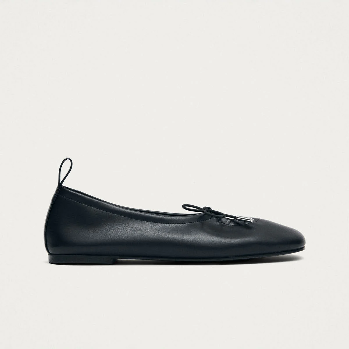 Rosalind Black Vegan Leather Ballet Flats - Image 3