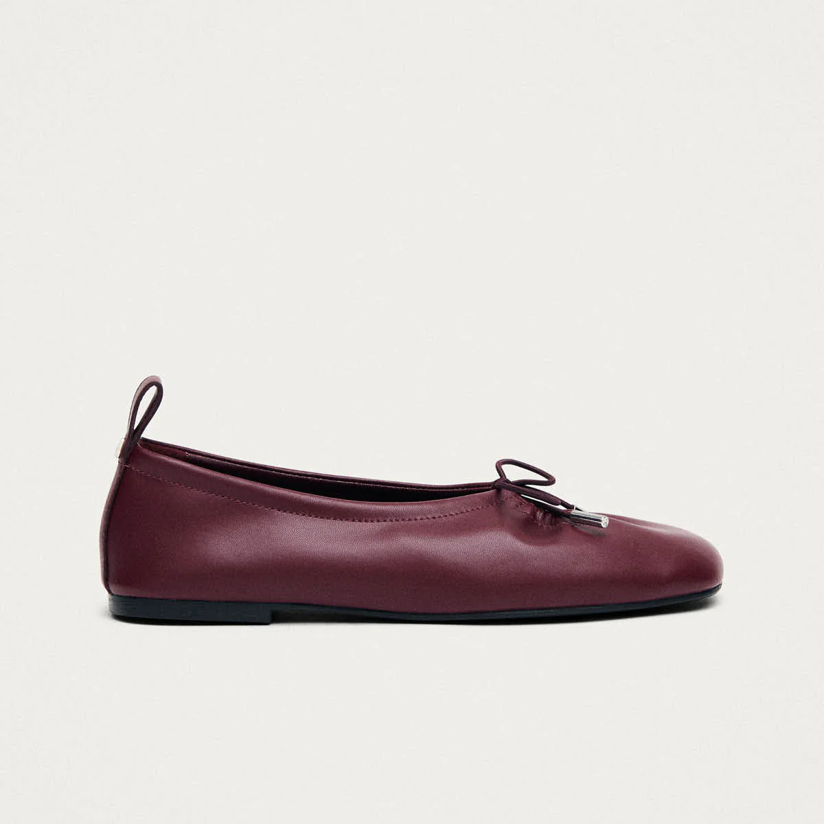 Rosalind Burgundy Vegan Leather Ballet Flats - Image 3