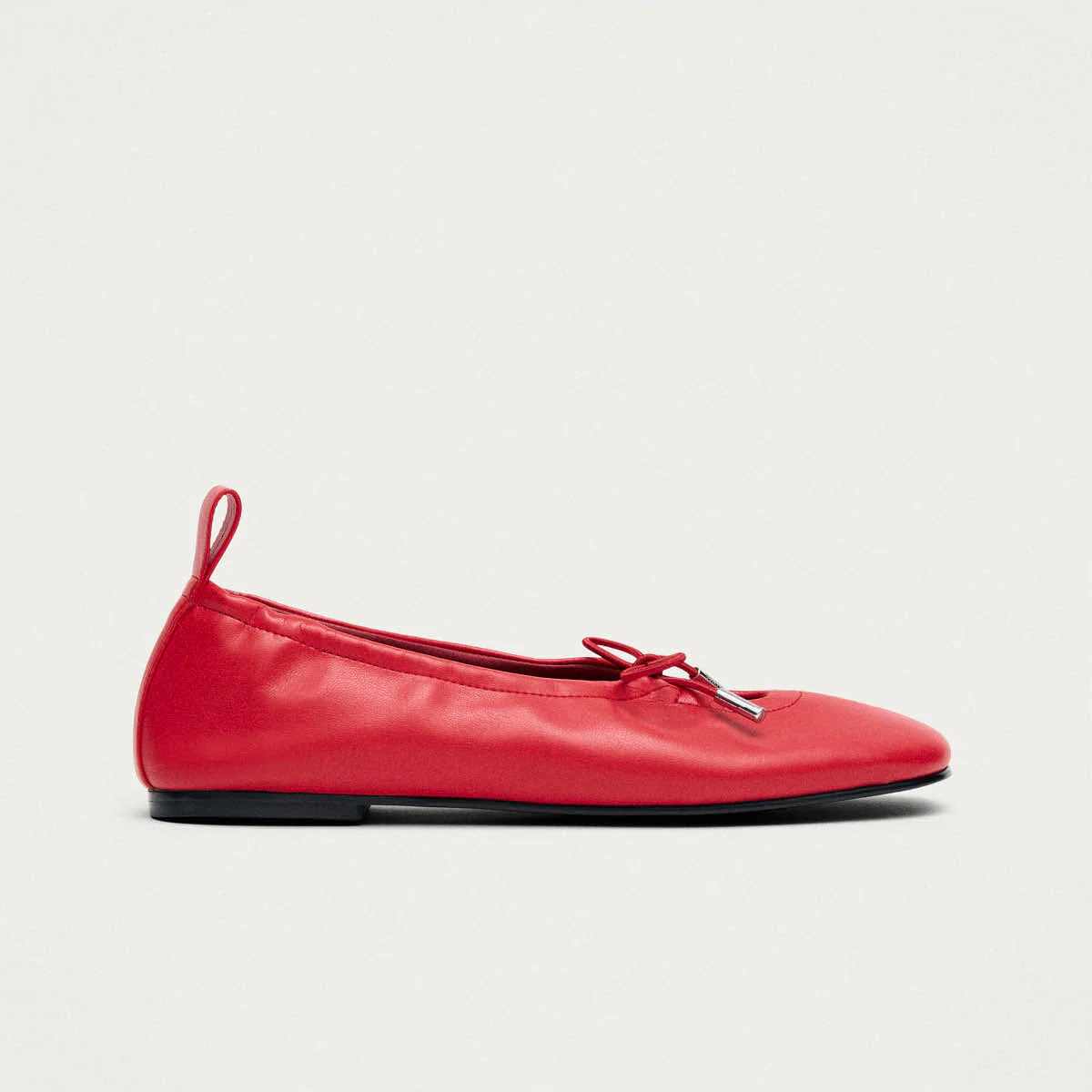 Rosalind Red Vegan Leather Ballet Flats - Image 3