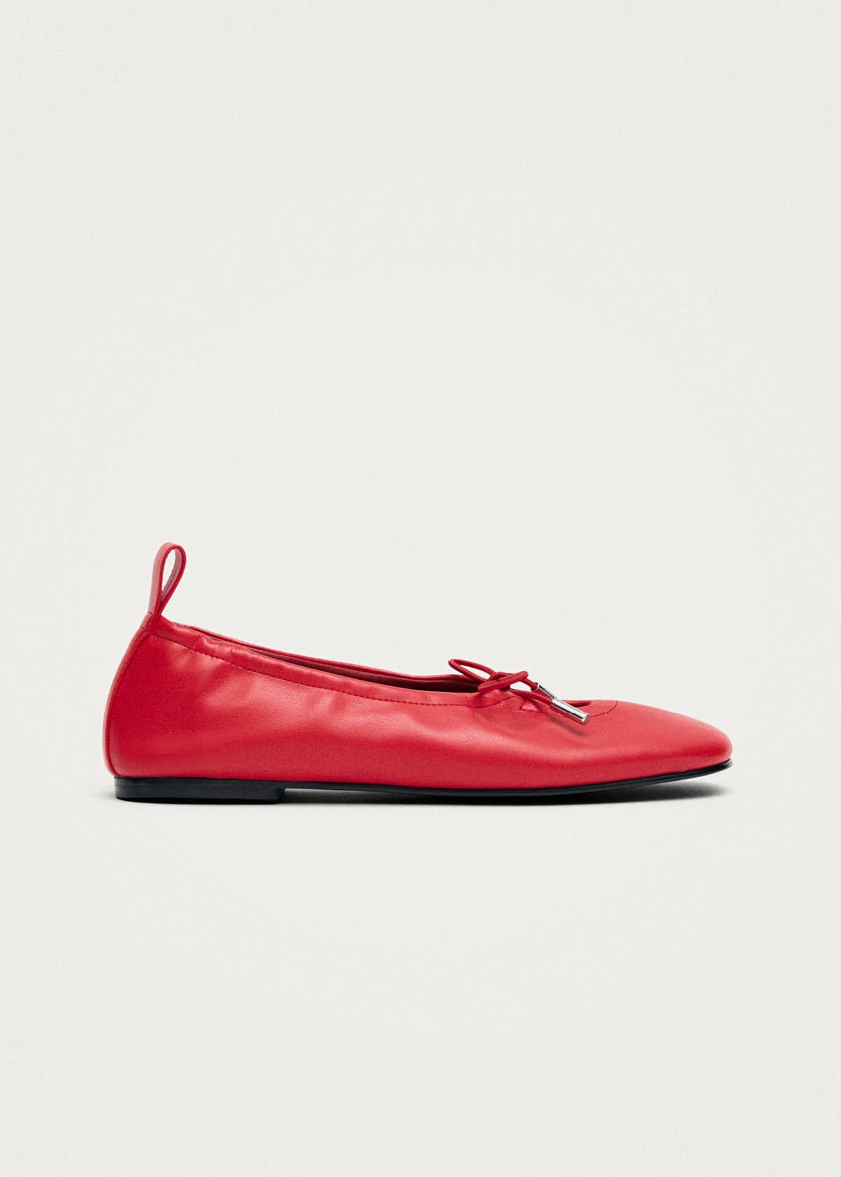 Rosalind Red Vegan Leather Ballet Flats - Image 4