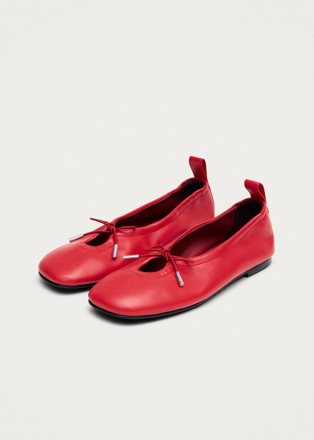Rosalind Red Vegan Leather Ballet Flats - Image 5