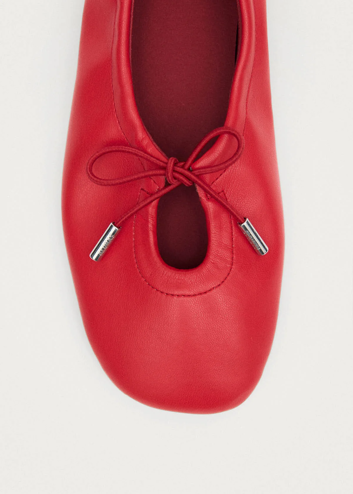 Rosalind Red Vegan Leather Ballet Flats - Image 6