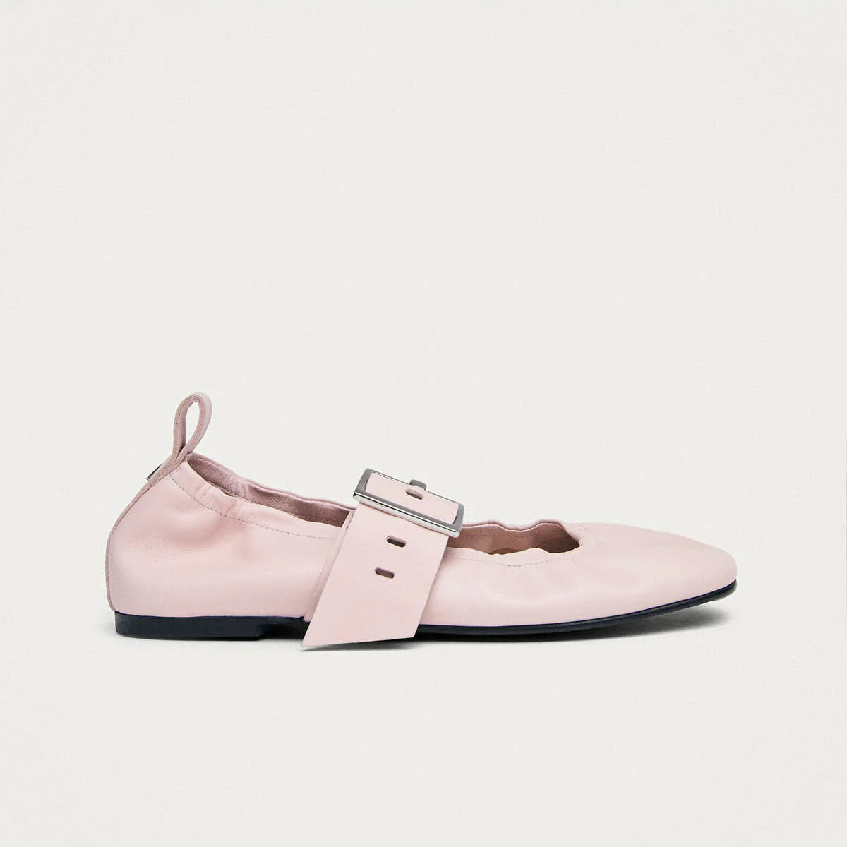 Sarea Pink Leather Ballet Flats - Image 3