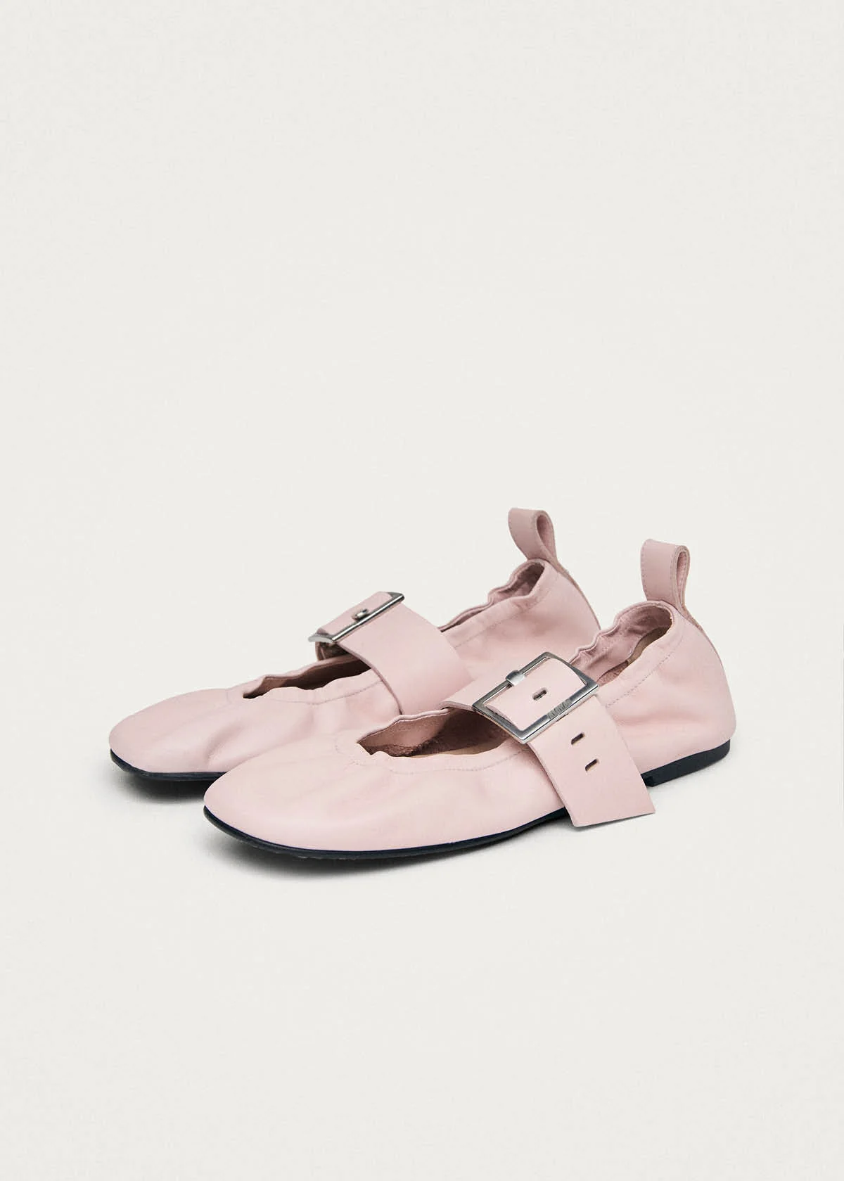Sarea Pink Leather Ballet Flats - Image 5