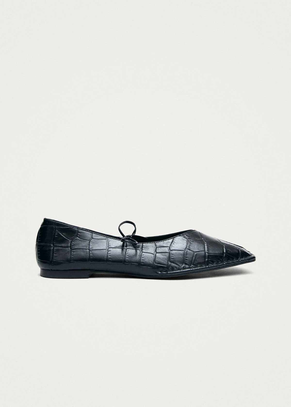 Sway Croco Black Leather Ballet Flats - Image 4