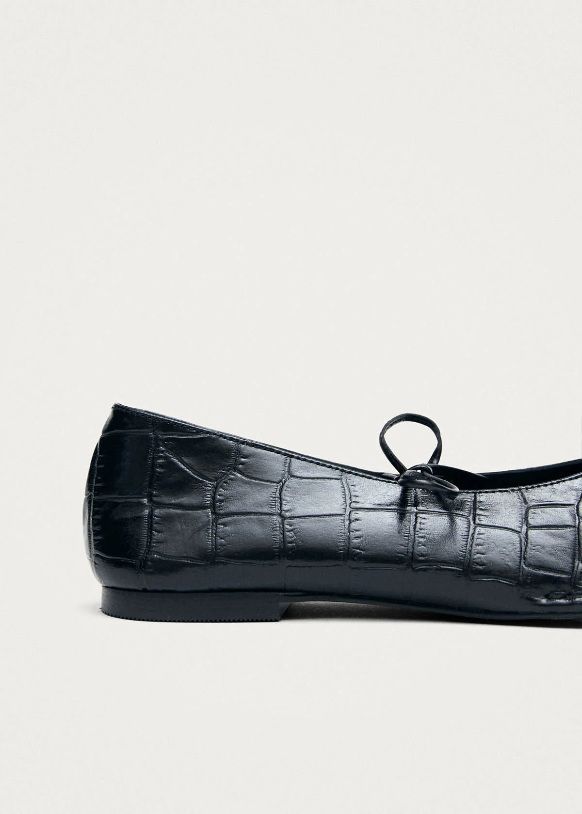 Sway Croco Black Leather Ballet Flats - Image 7
