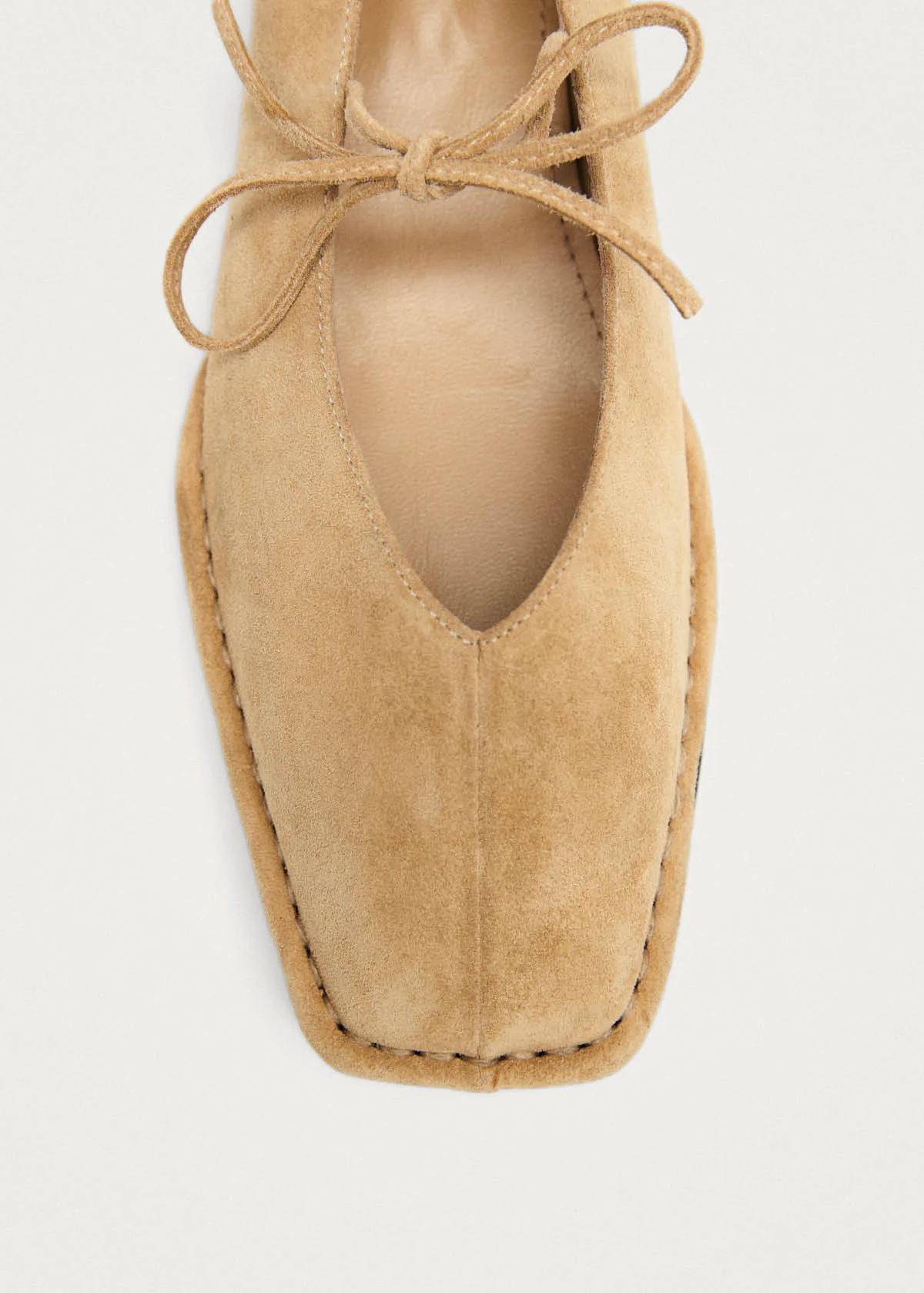 Sway Suede Beige Leather Ballet Flats - Image 6