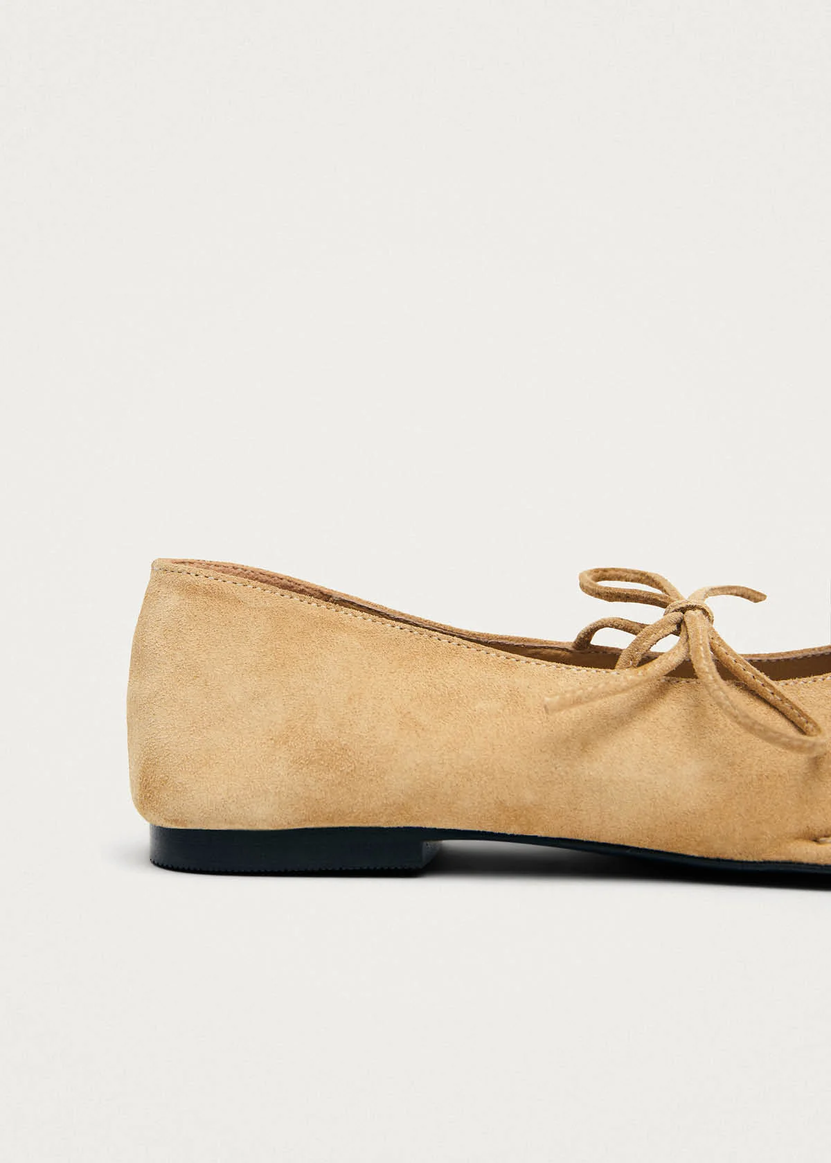 Sway Suede Beige Leather Ballet Flats - Image 7