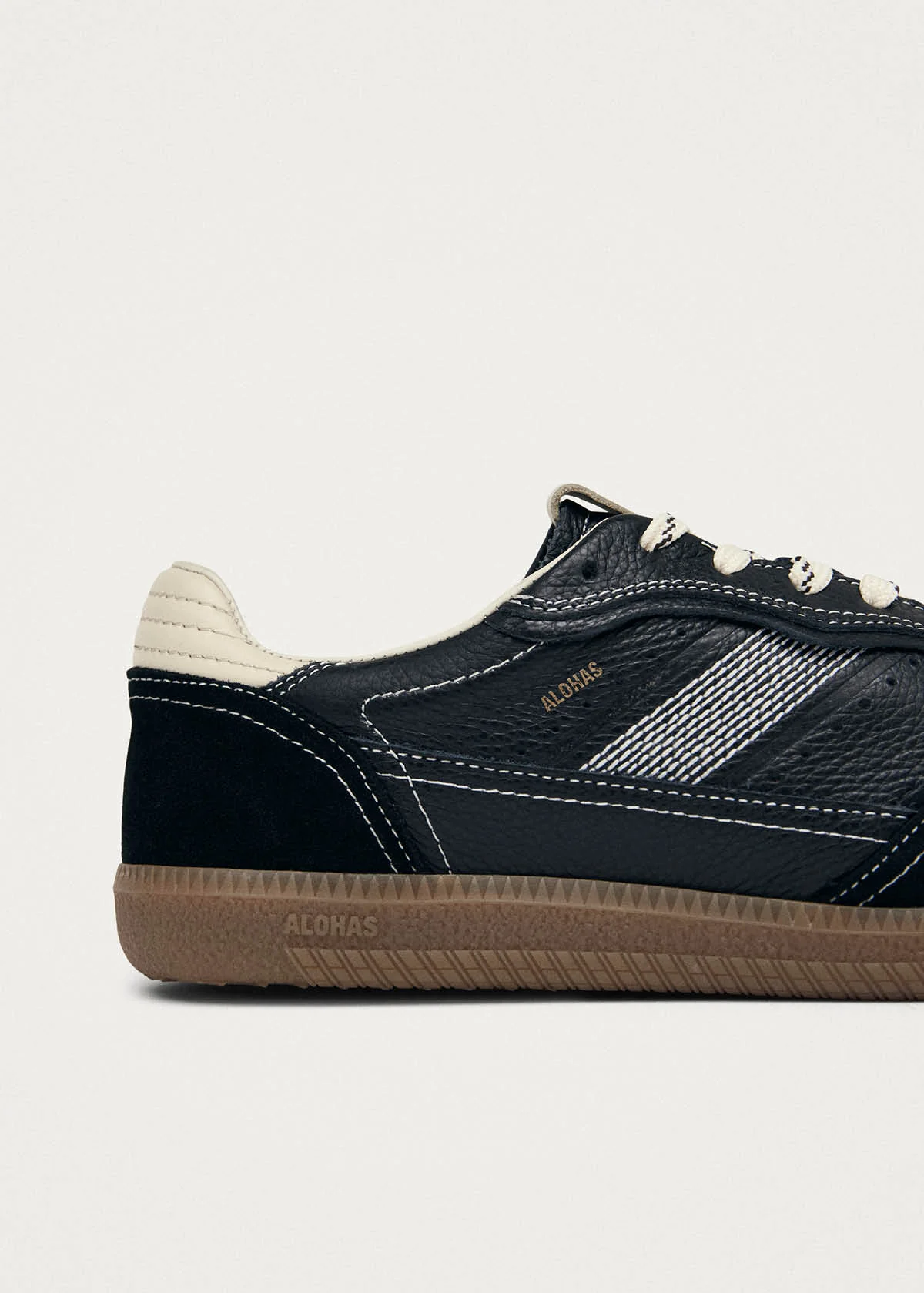 Tb.490 Rife Grain Black & Cream Leather Sneakers - Image 7