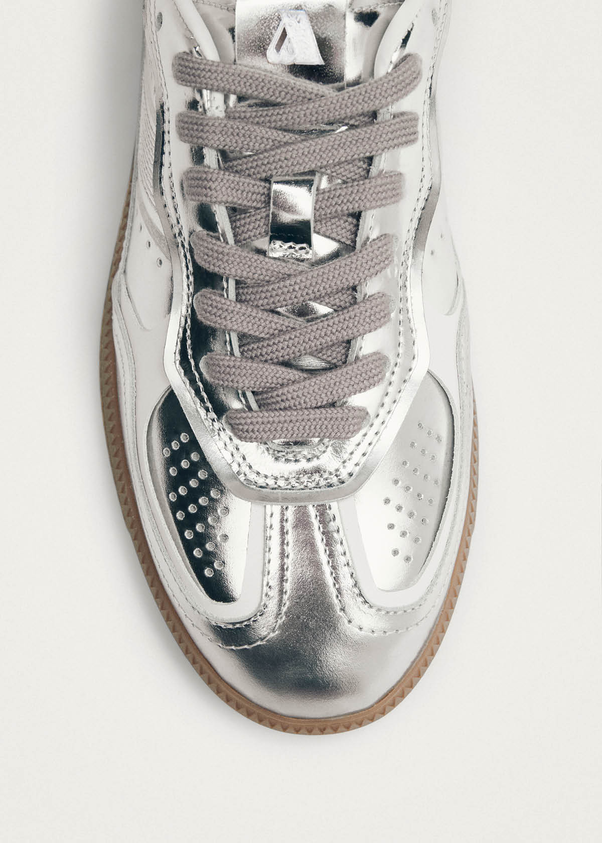 Tb.490 Rife Shimmer Silver Cream Leather Sneakers - Image 6
