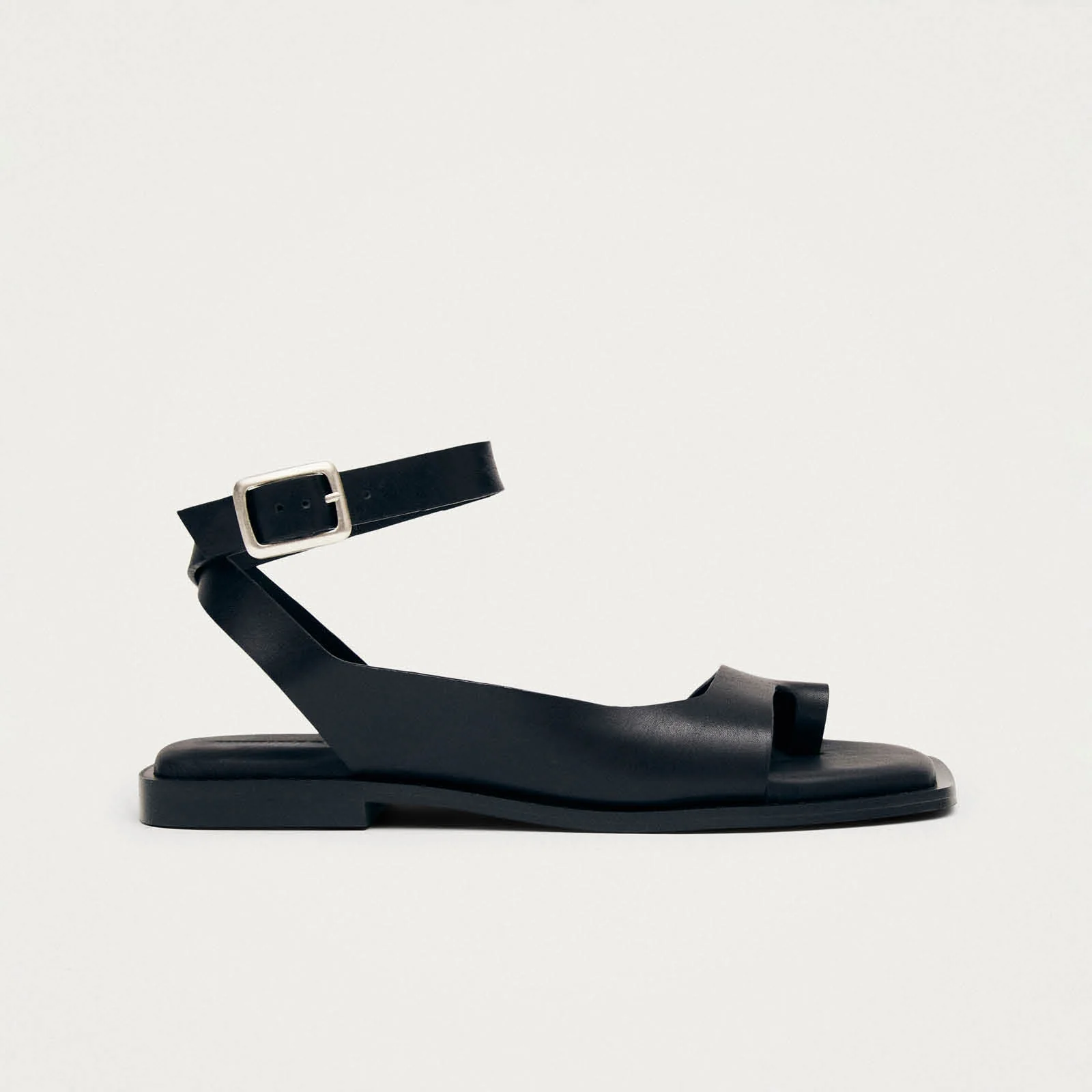 Tebas Black Leather Sandals - Image 3
