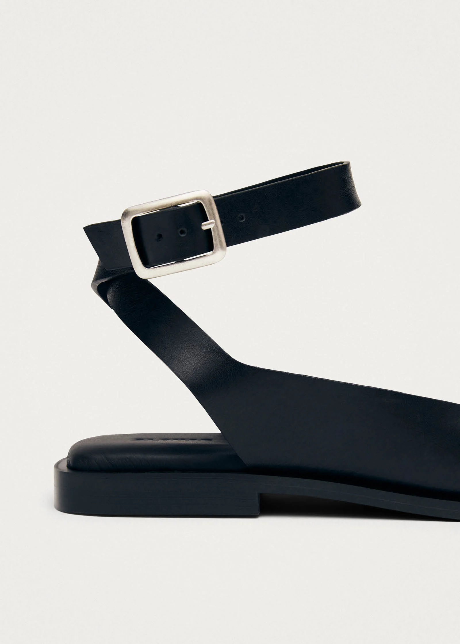 Tebas Black Leather Sandals - Image 8