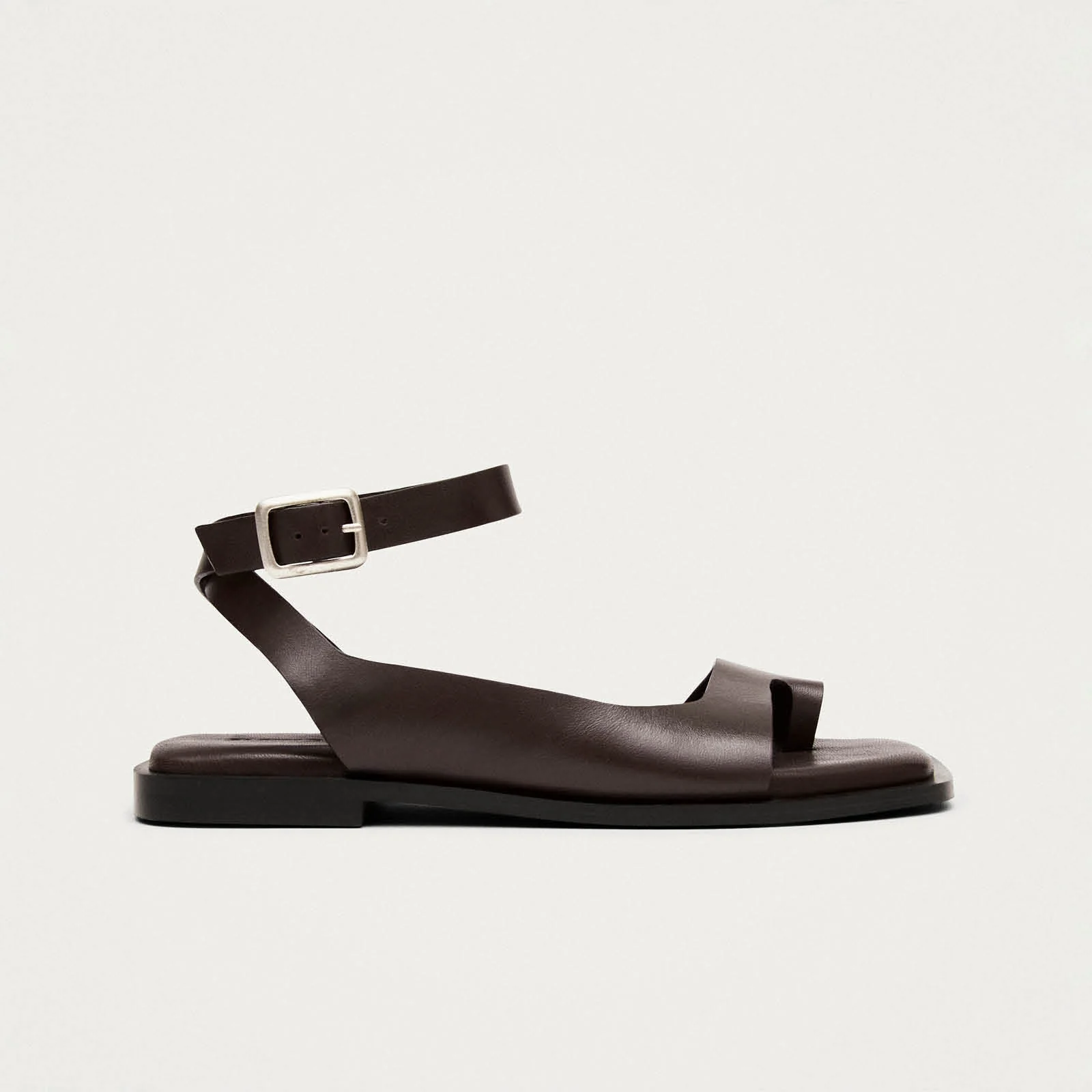 Tebas Brown Leather Sandals - Image 3