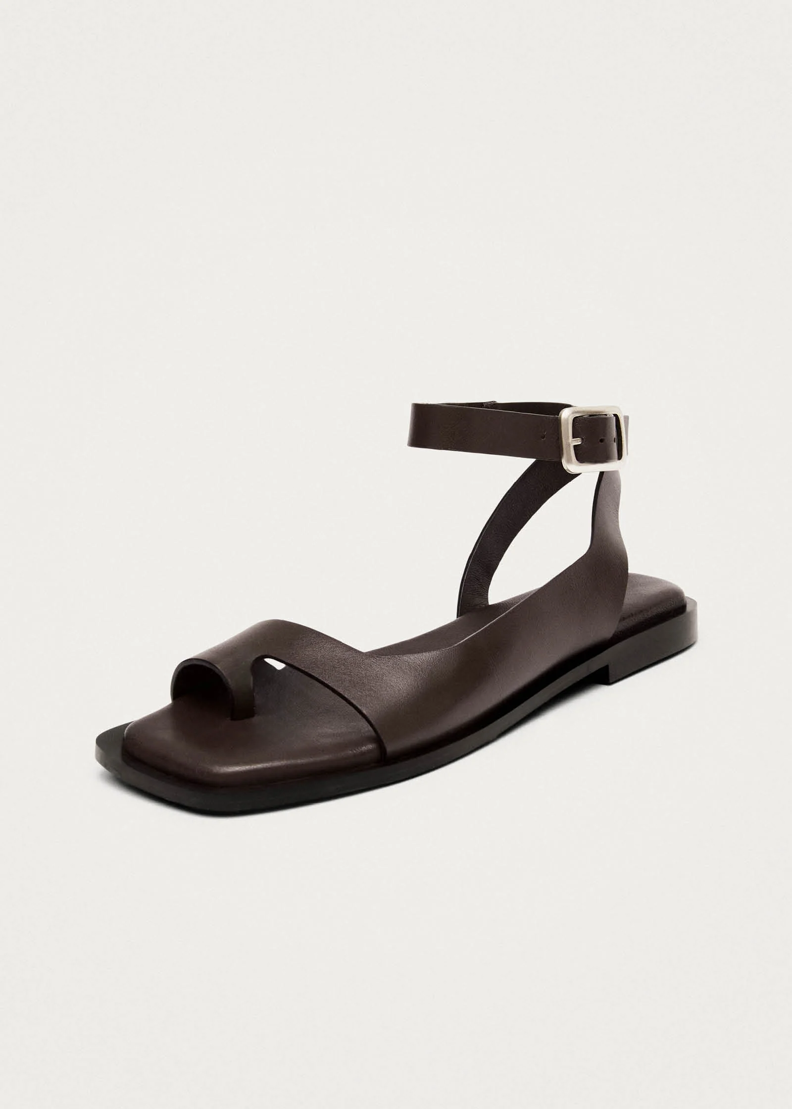 Tebas Brown Leather Sandals - Image 6