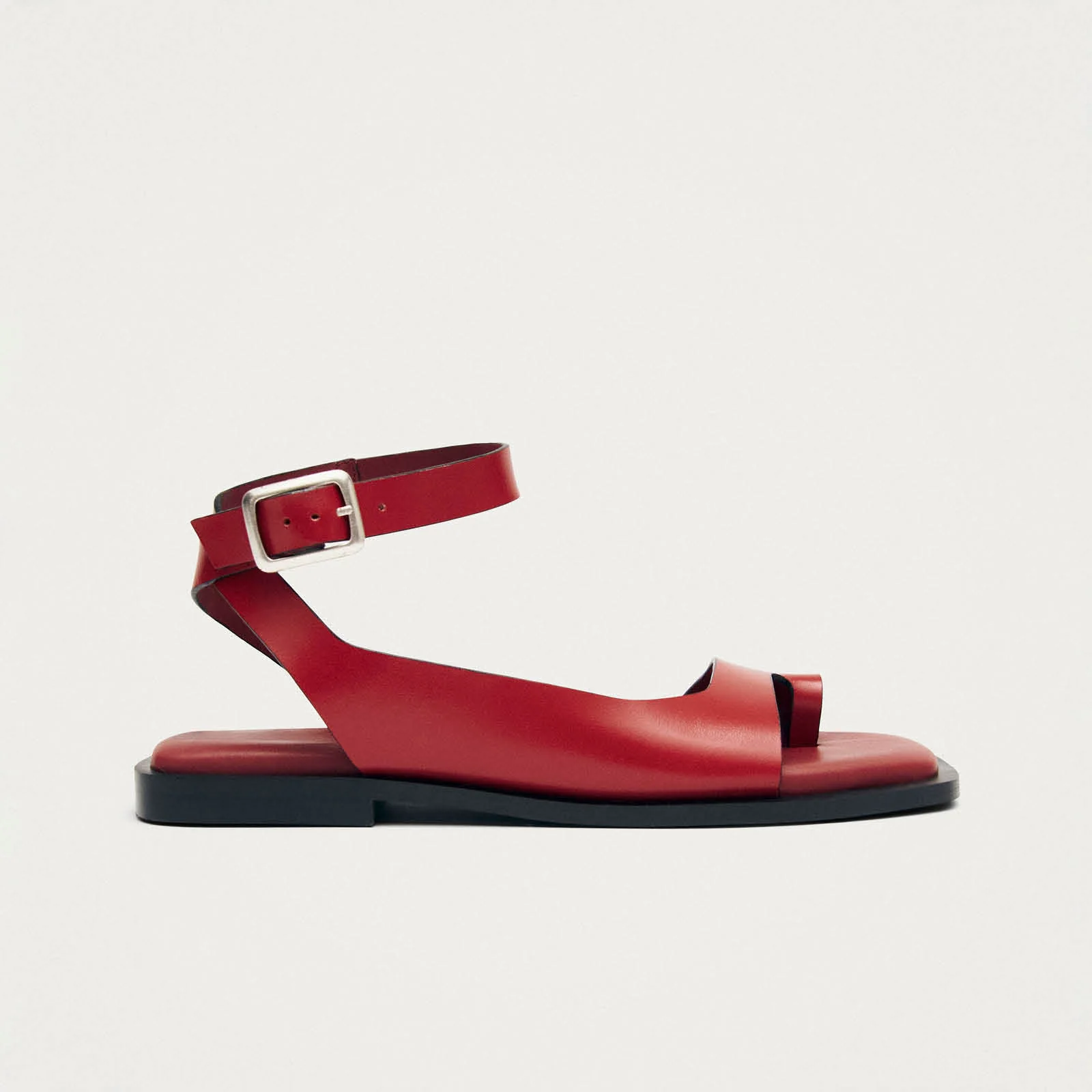 Tebas Red Leather Sandals - Image 3