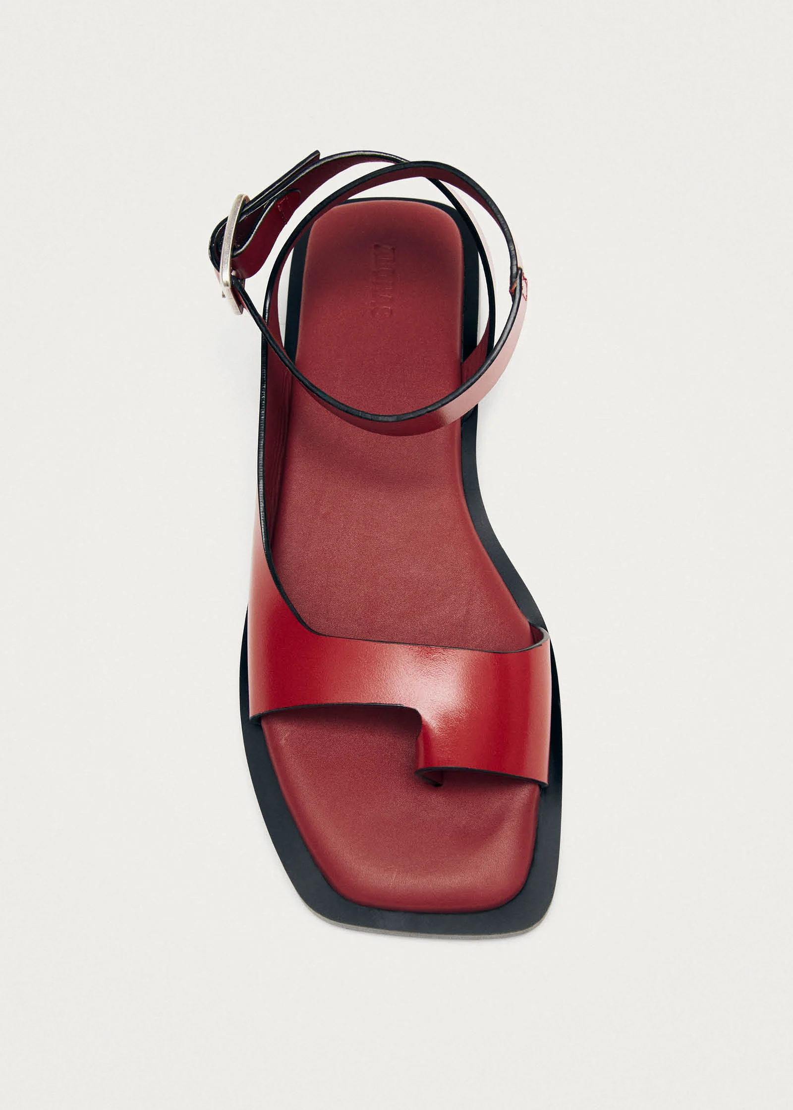 Tebas Red Leather Sandals - Image 5