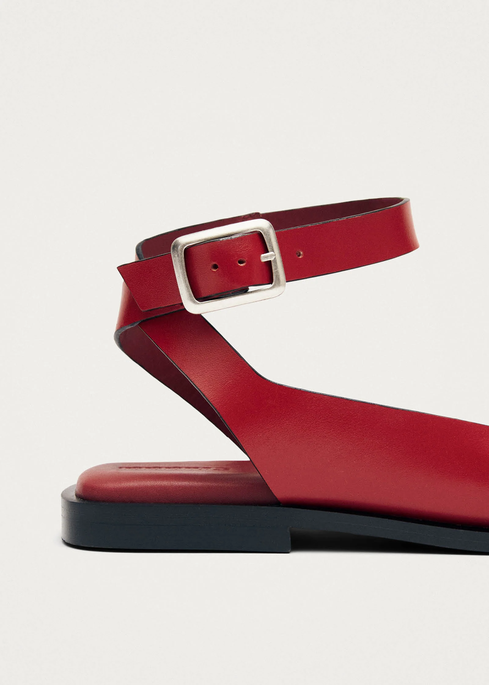 Tebas Red Leather Sandals - Image 6