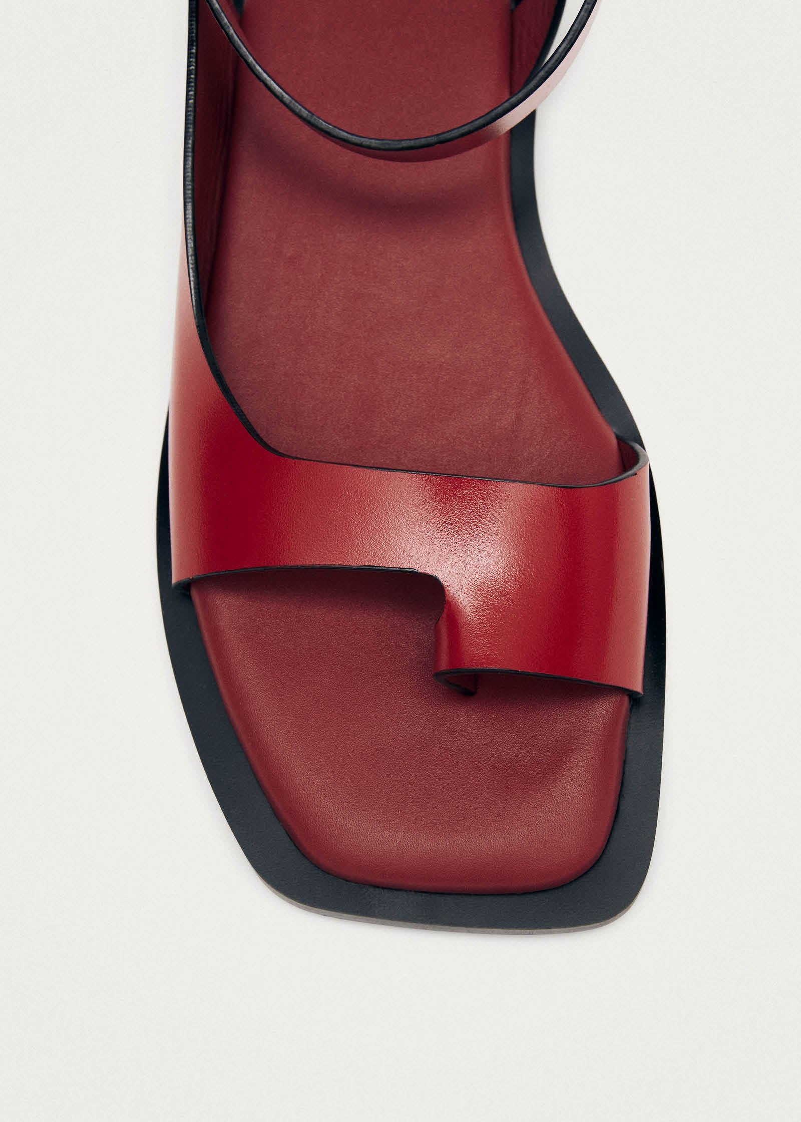 Tebas Red Leather Sandals - Image 7
