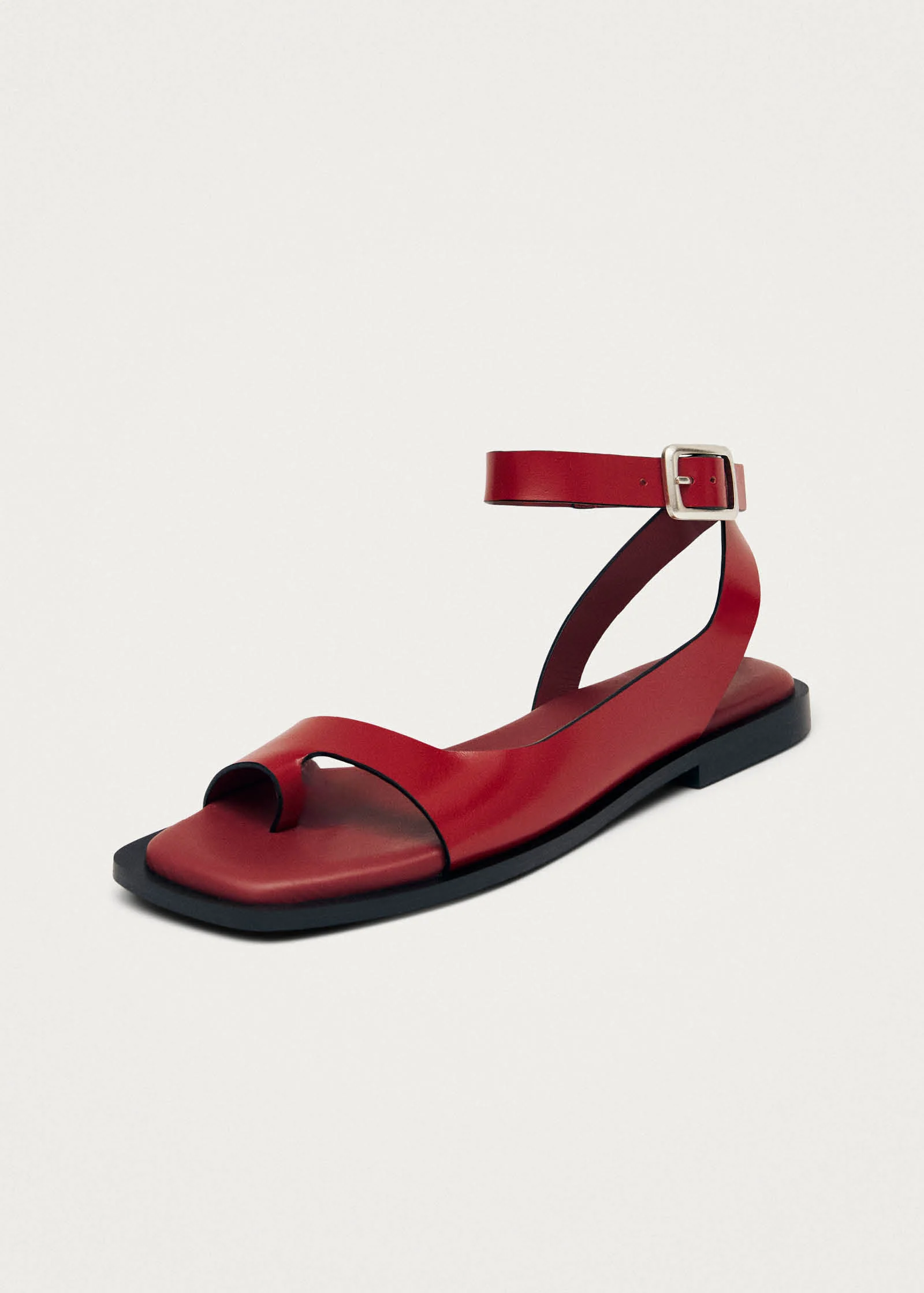 Tebas Red Leather Sandals - Image 8