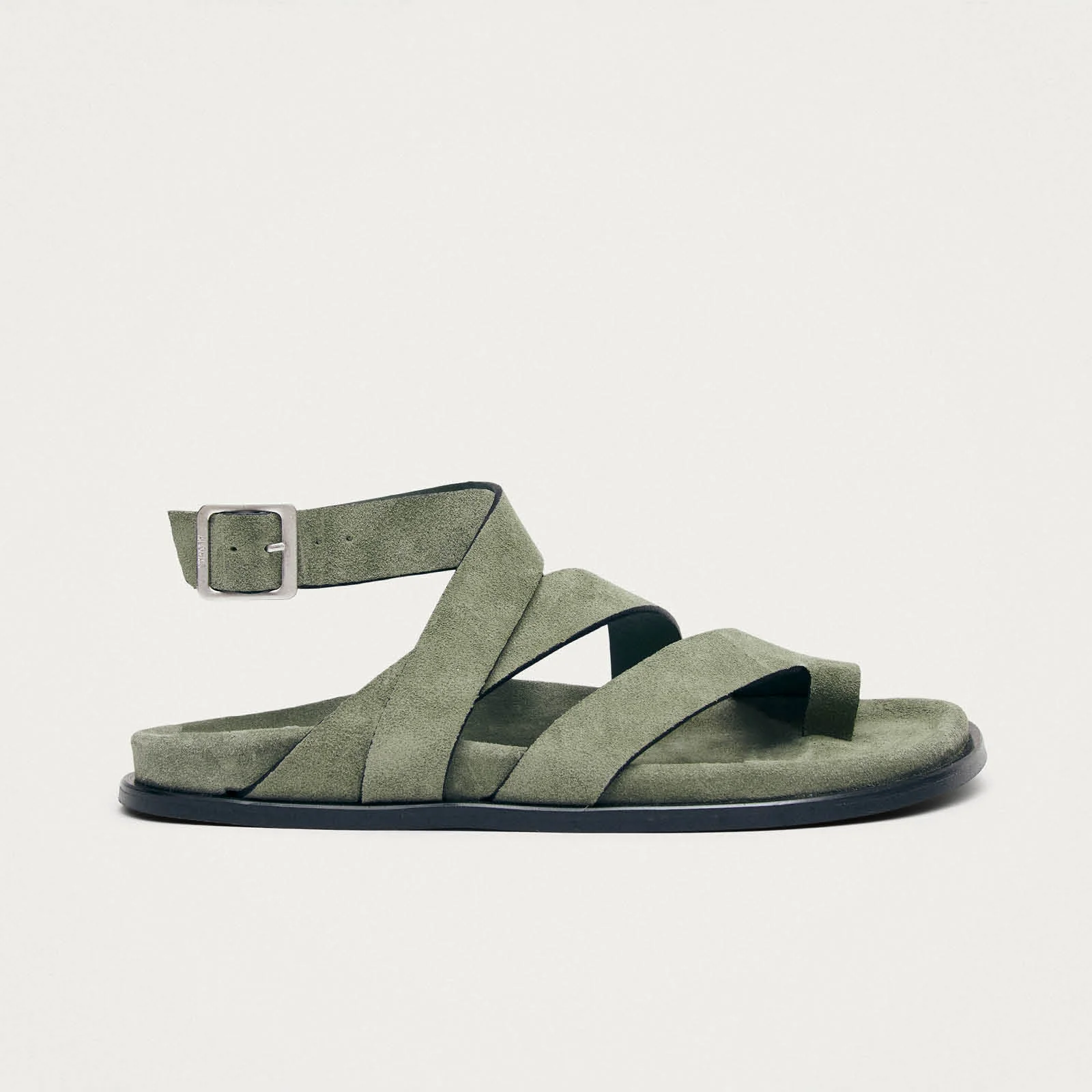 Tide Suede Green Leather Sandals - Image 3