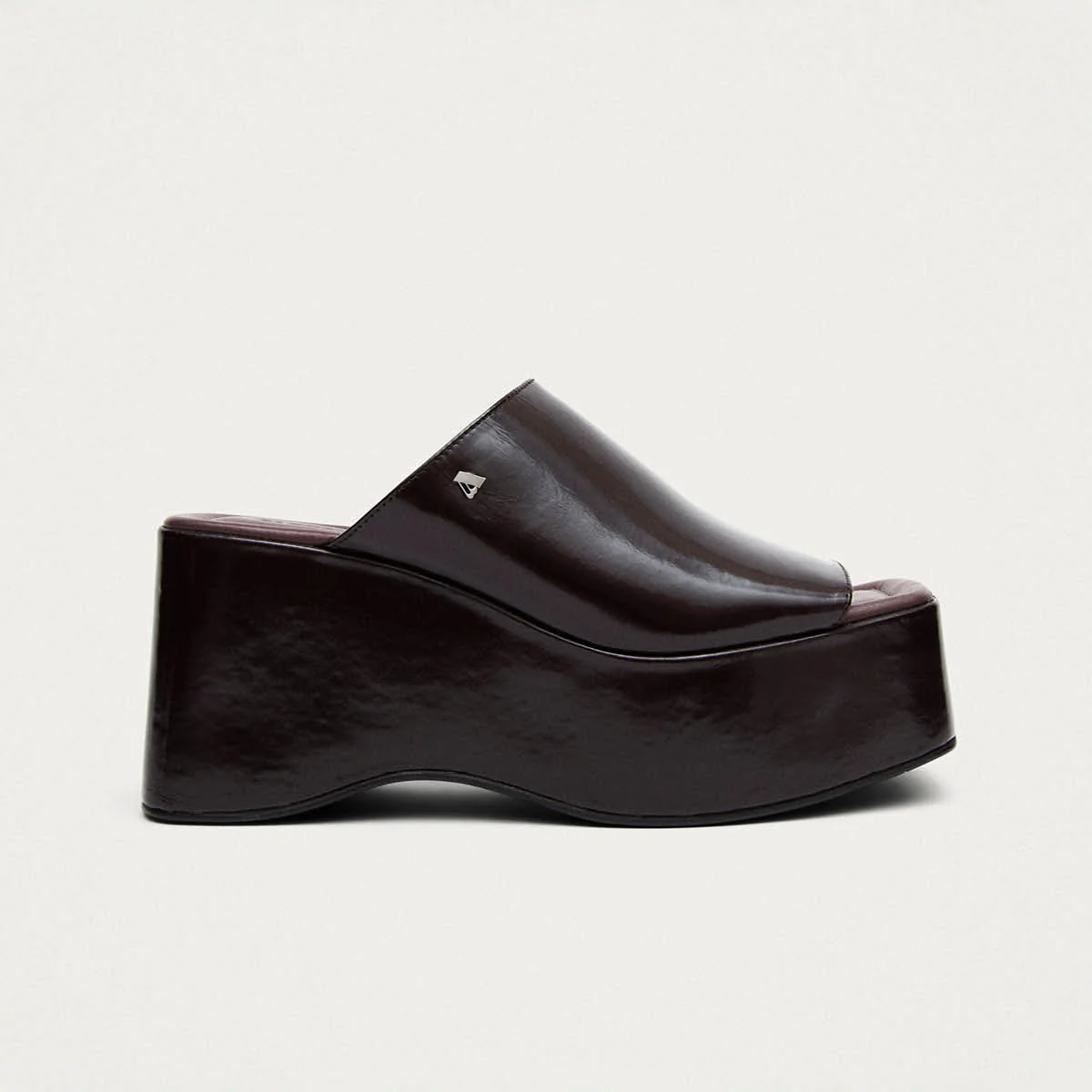 Vale Patent Brown Leather Sandals - Image 3